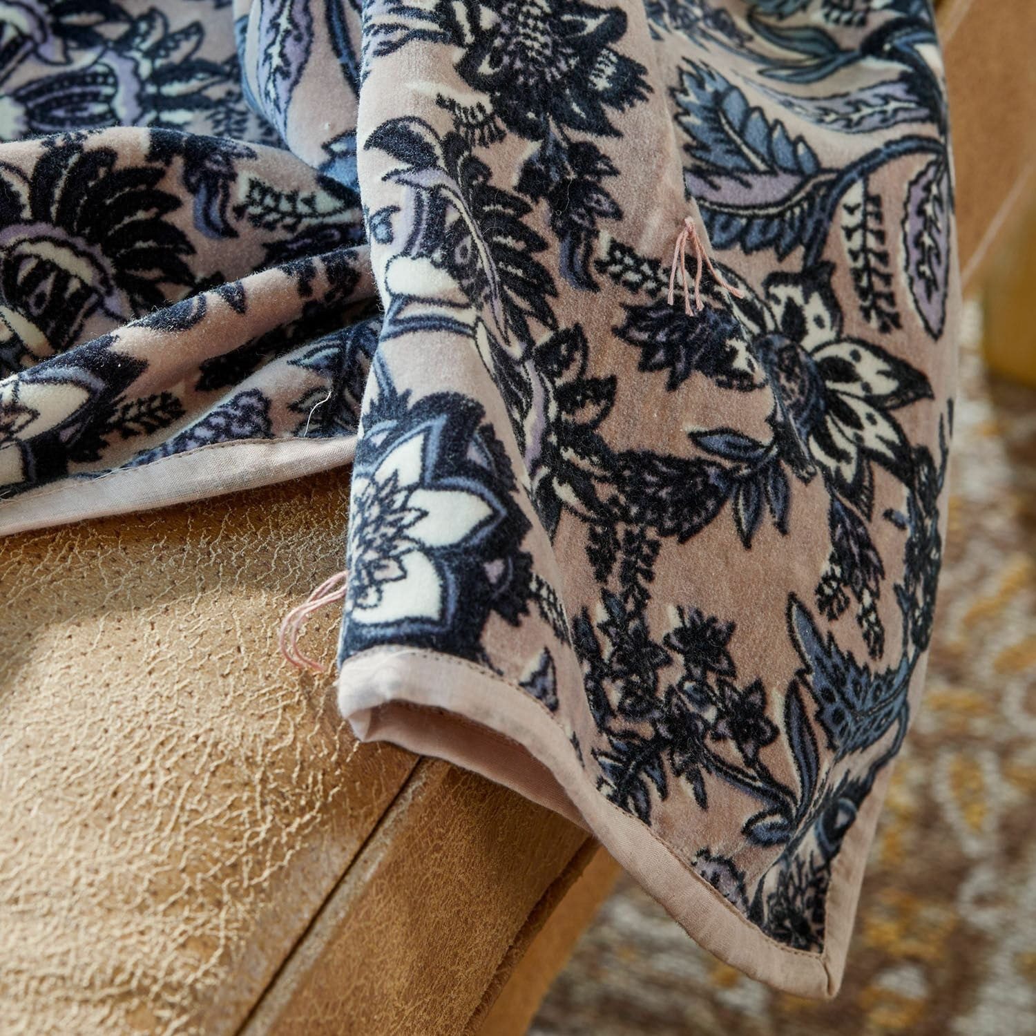 Mirabeau Tagesdecke Plaid Elarion altrosa/blau