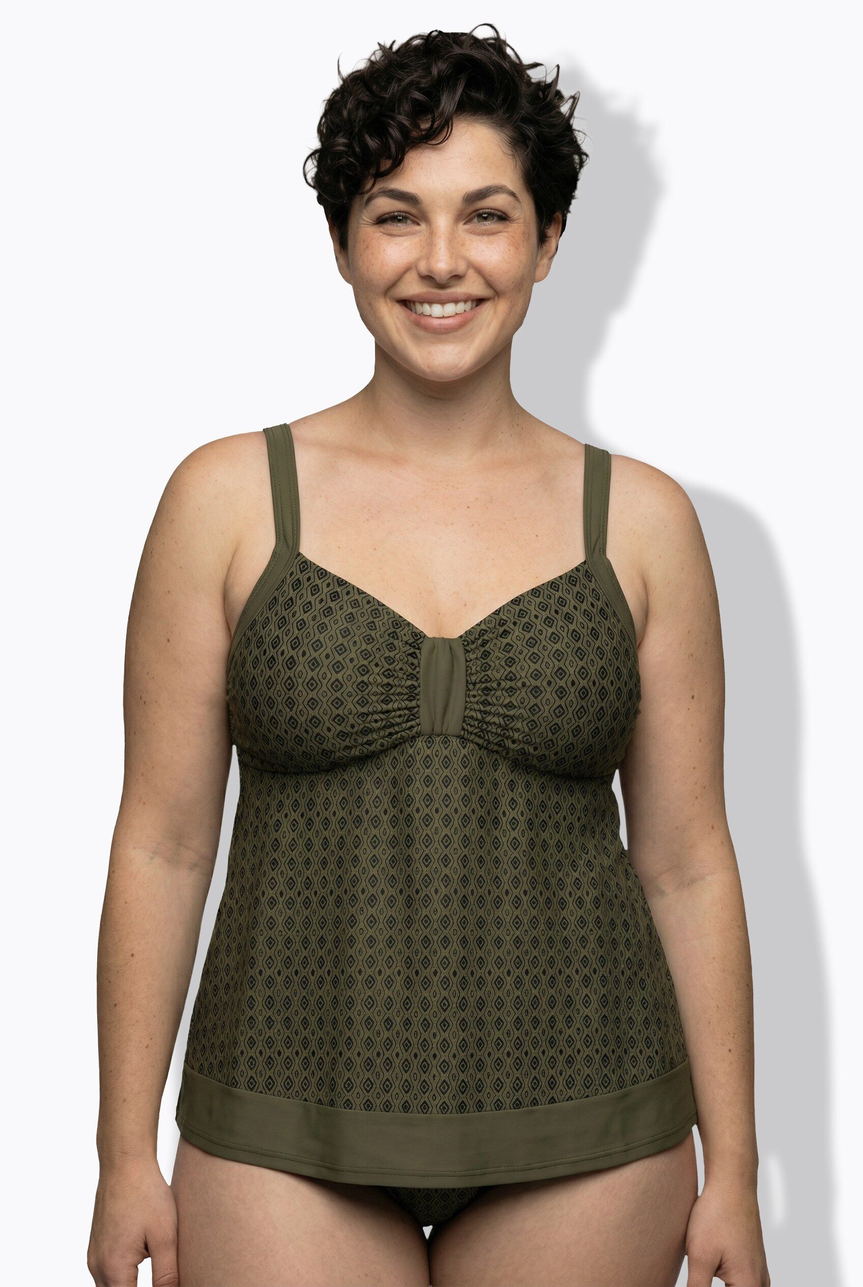 Ulla Popken Soft-BH Tankini gemustert Softcups Träger verstellbar