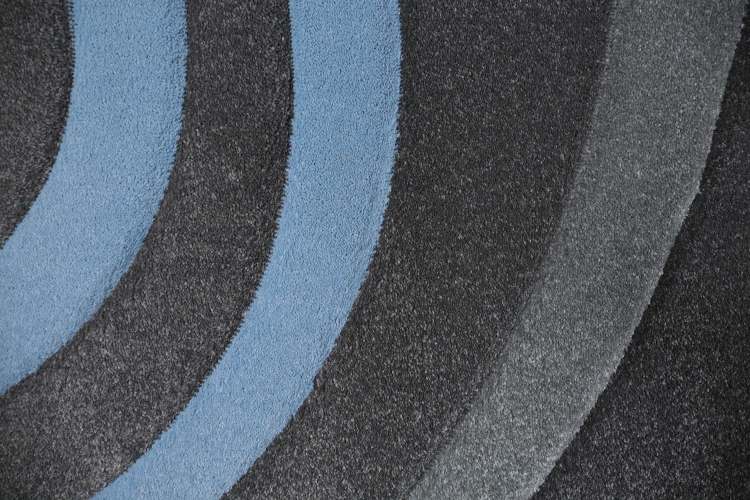 Vimoda Teppich Kurzflor Spiral Muster Blau, Rechteckig, Höhe: 13 mm, Kreisel Muster Spiral Läufer Konturenschnitt Blau