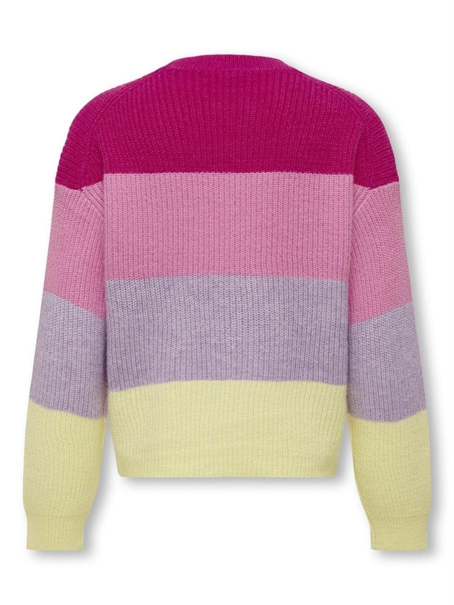 KIDS ONLY Strickpullover legerer sehr STRIPE purple Schnitt weich, KOGSANDY fuchsia PULLOVER