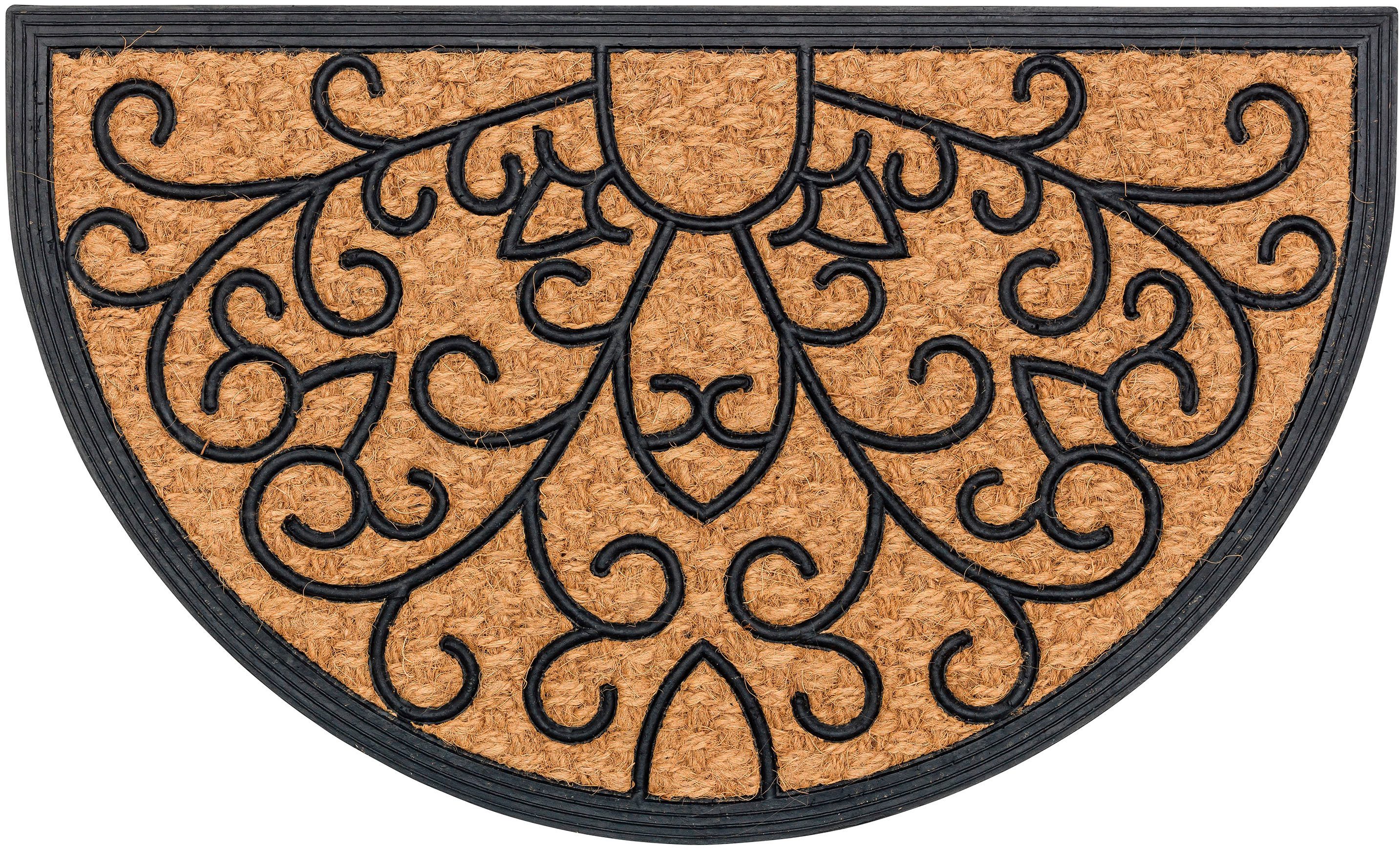 ASTRA Fußmatte Coco Deluxe Light, halbrund, Höhe: 8 mm, Türmatte, Kokos, ru günstig online kaufen