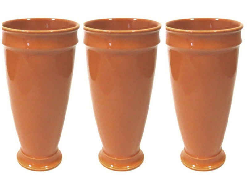 Tischvase 3er Set Vase Braun Keramik Vintage Retro Stil 31 cm (3 St), 3er Set
