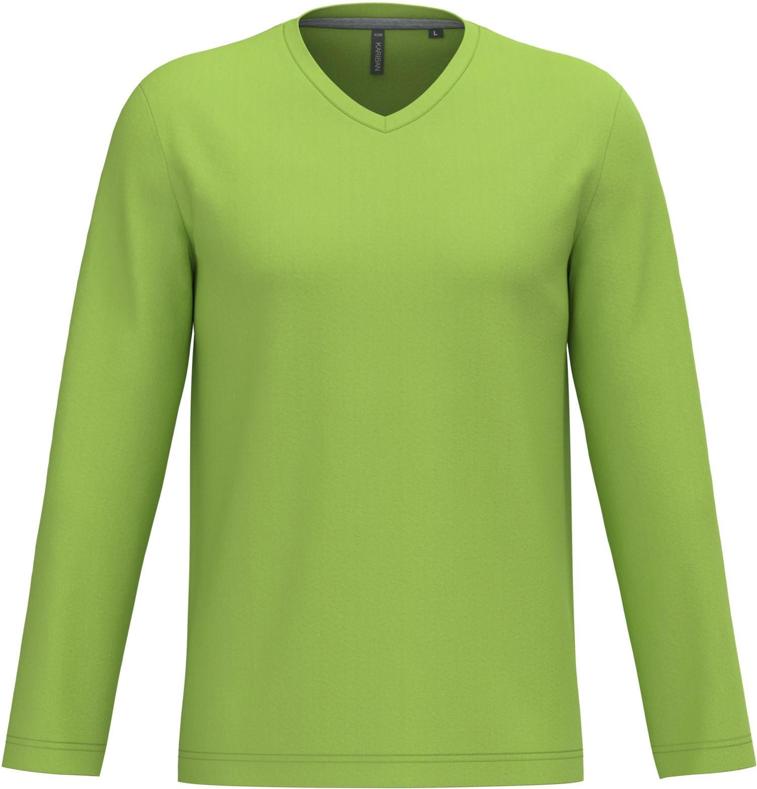 Kariban Langarmshirt Herren Langarmshirt Men's long-sleeved V-neck T-shirt