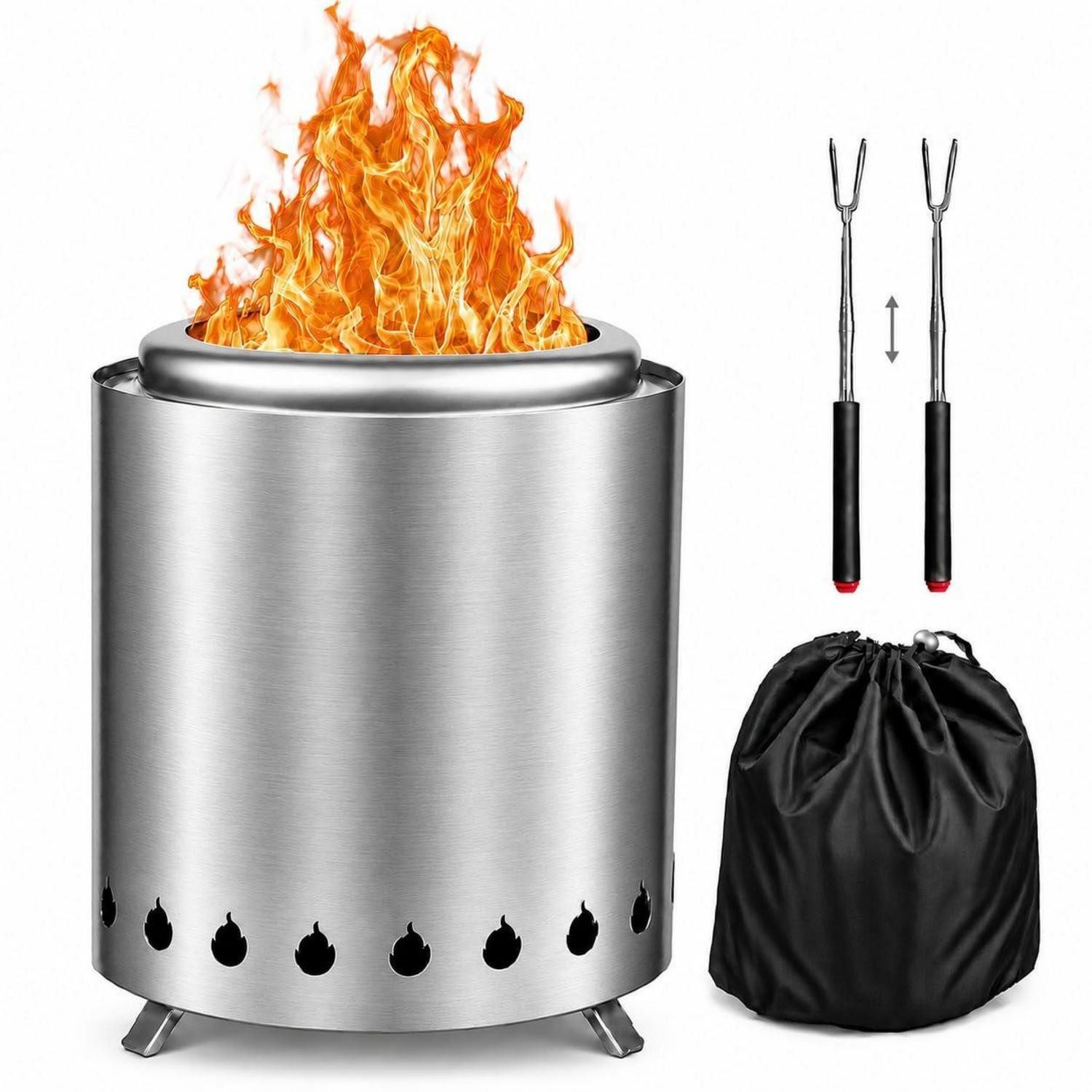 LuxusKollektion Tischfeuer Feuerschale Edelstahl Silber rauchfrei kompakt (1-St)