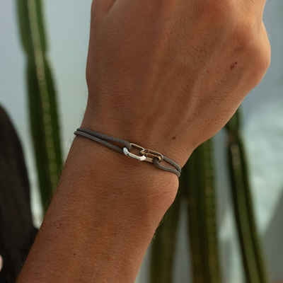 Made by Nami Armband Segeltau Armband Handgemacht Grau, Maritimes Minimalistisches Armband 100% Wasserfest & verstellbar