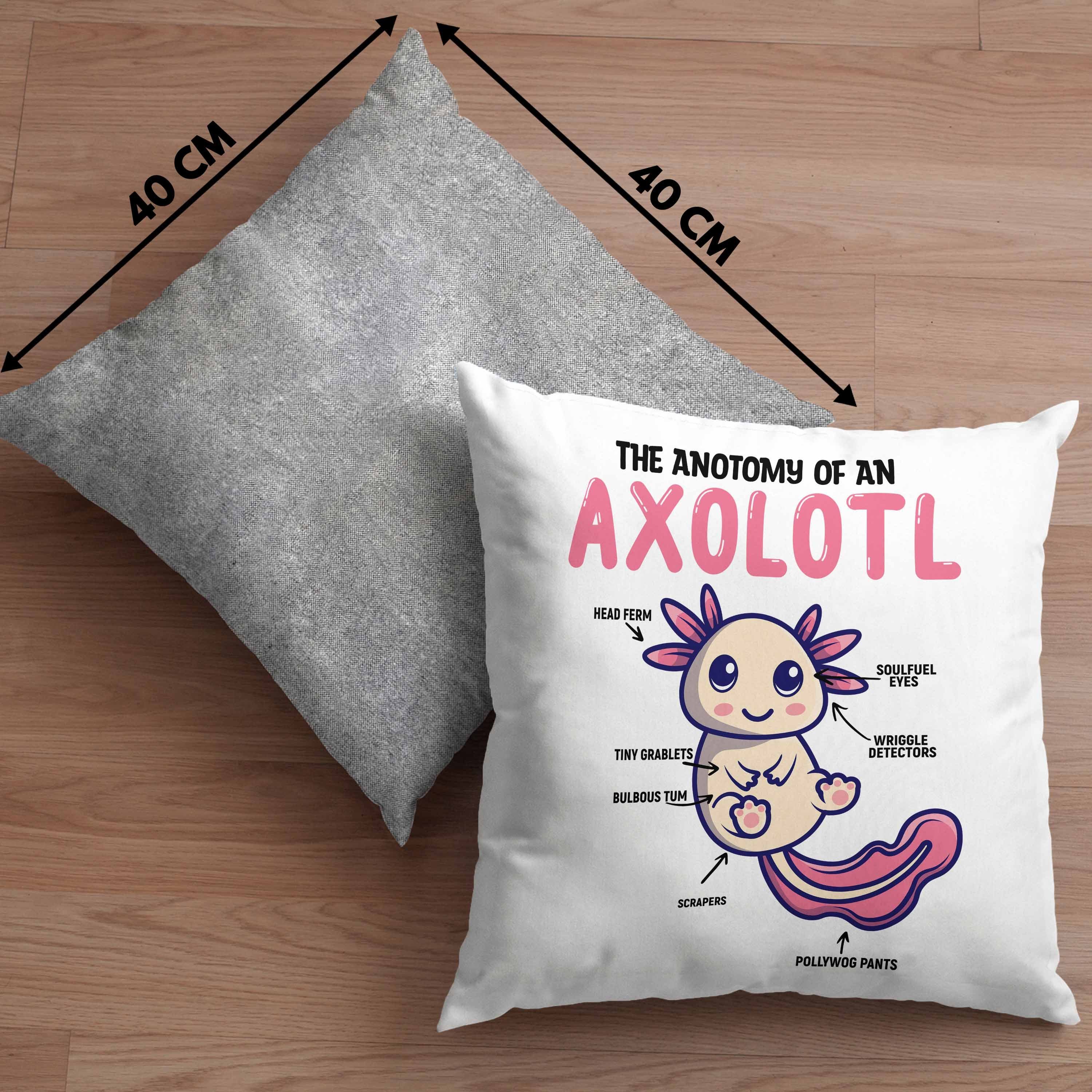 40x40 Schwanzlurch-Liebhaber Trendation - Füllung Trendation für Dekokissen Axolotl Kissen Dekokissen Grau mit Geschenk