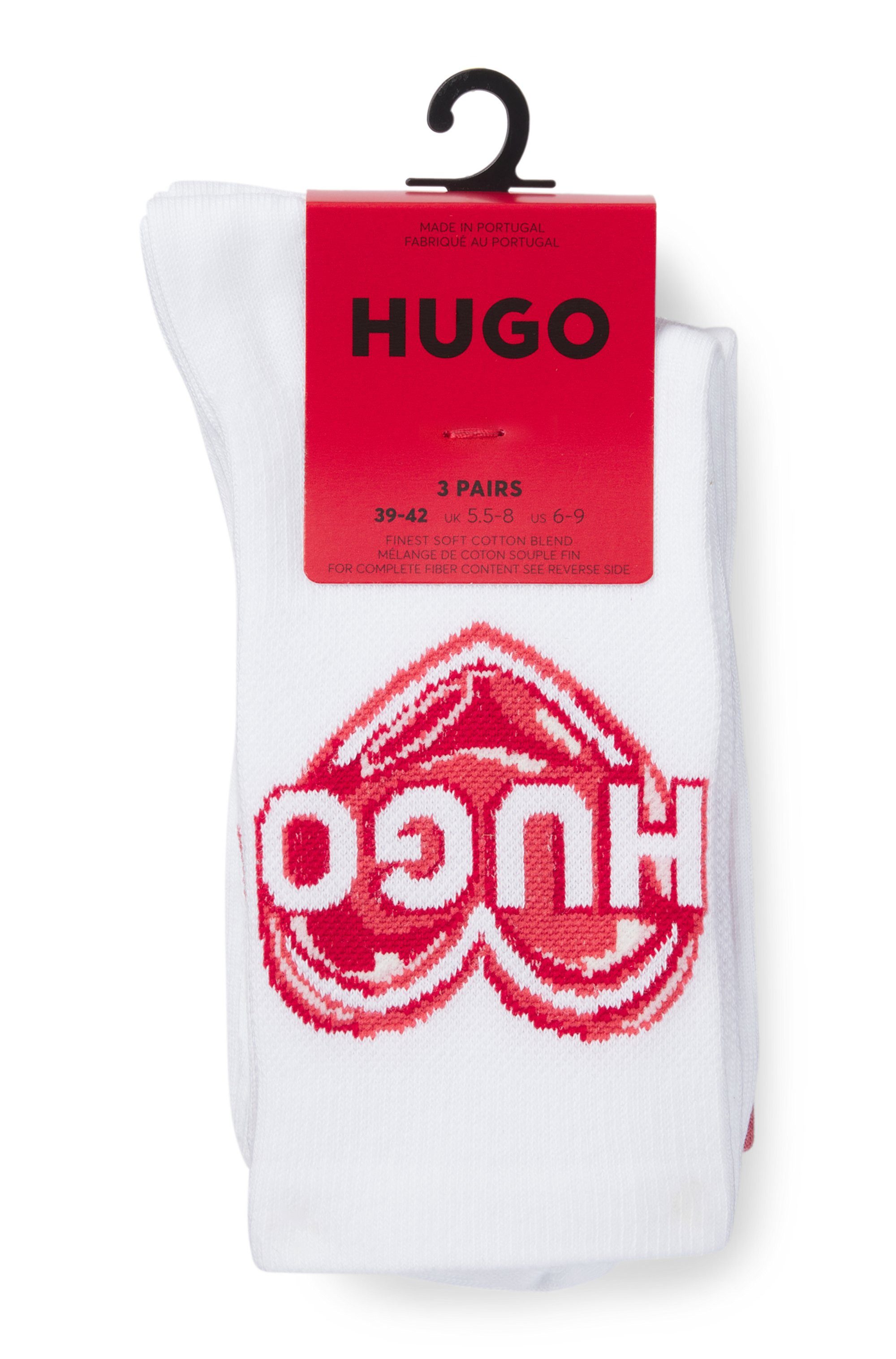 HUGO Sportsocken 3P QS VALENTINE CC W (Packung, 3er Pack) sind mit Logos im günstig online kaufen