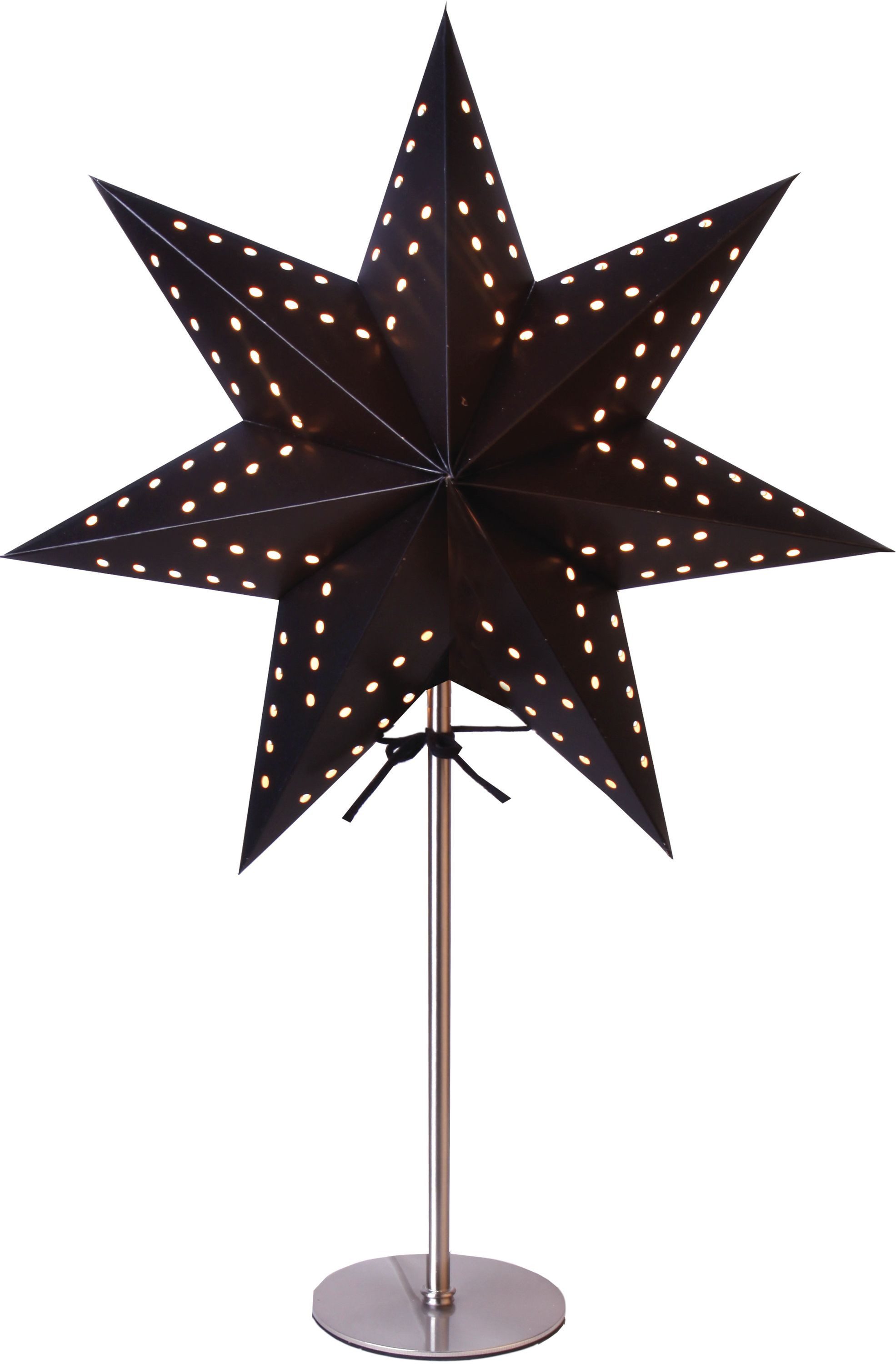 STAR TRADING LED Stern Tischlampe Weihnachtsstern Bobo, 3D Papierstern, Schwarz