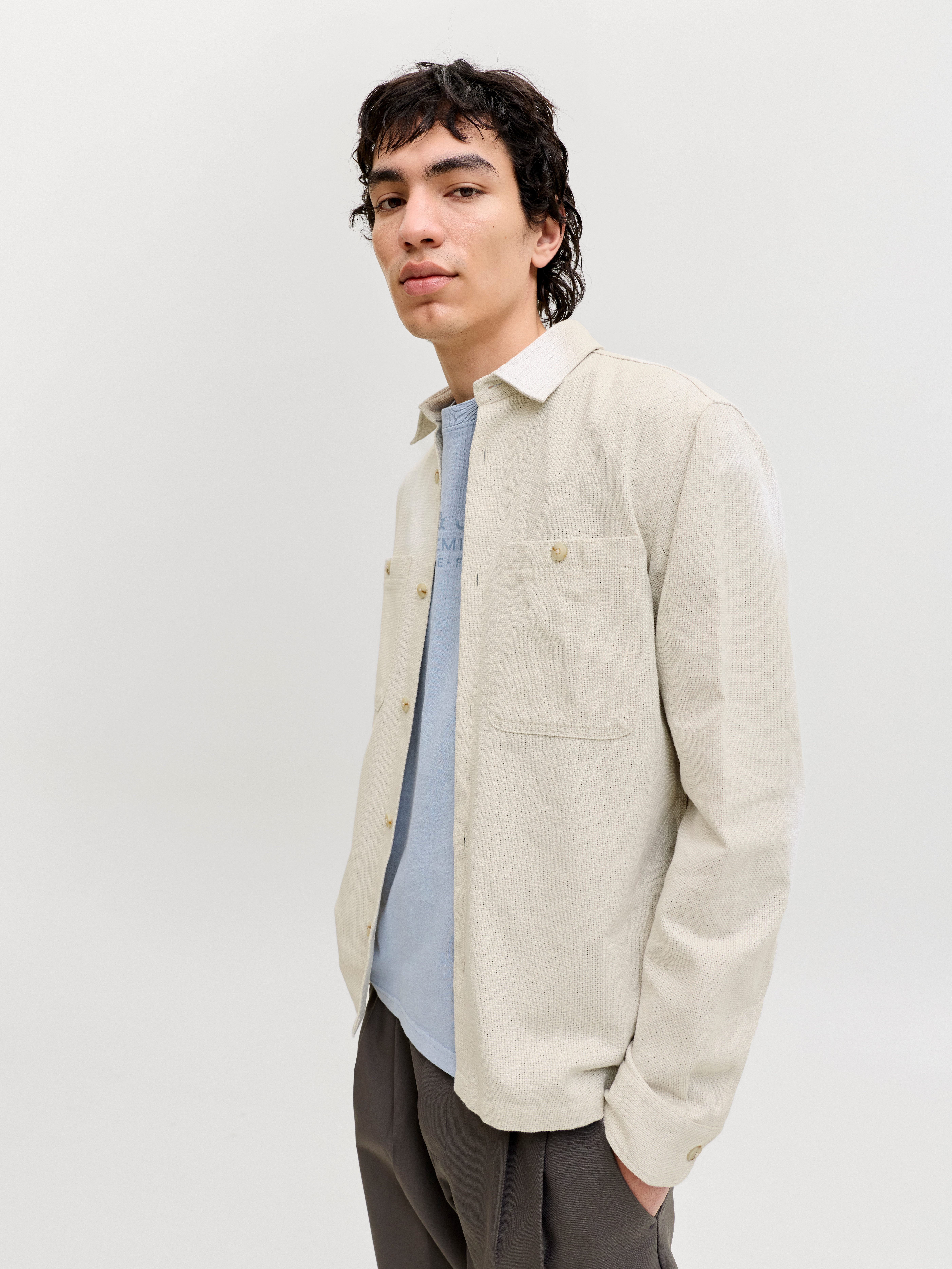 Jack & Jones Langarmhemd JPRBLURAYLE LINEN BL. SOLID LS SHIRT SN