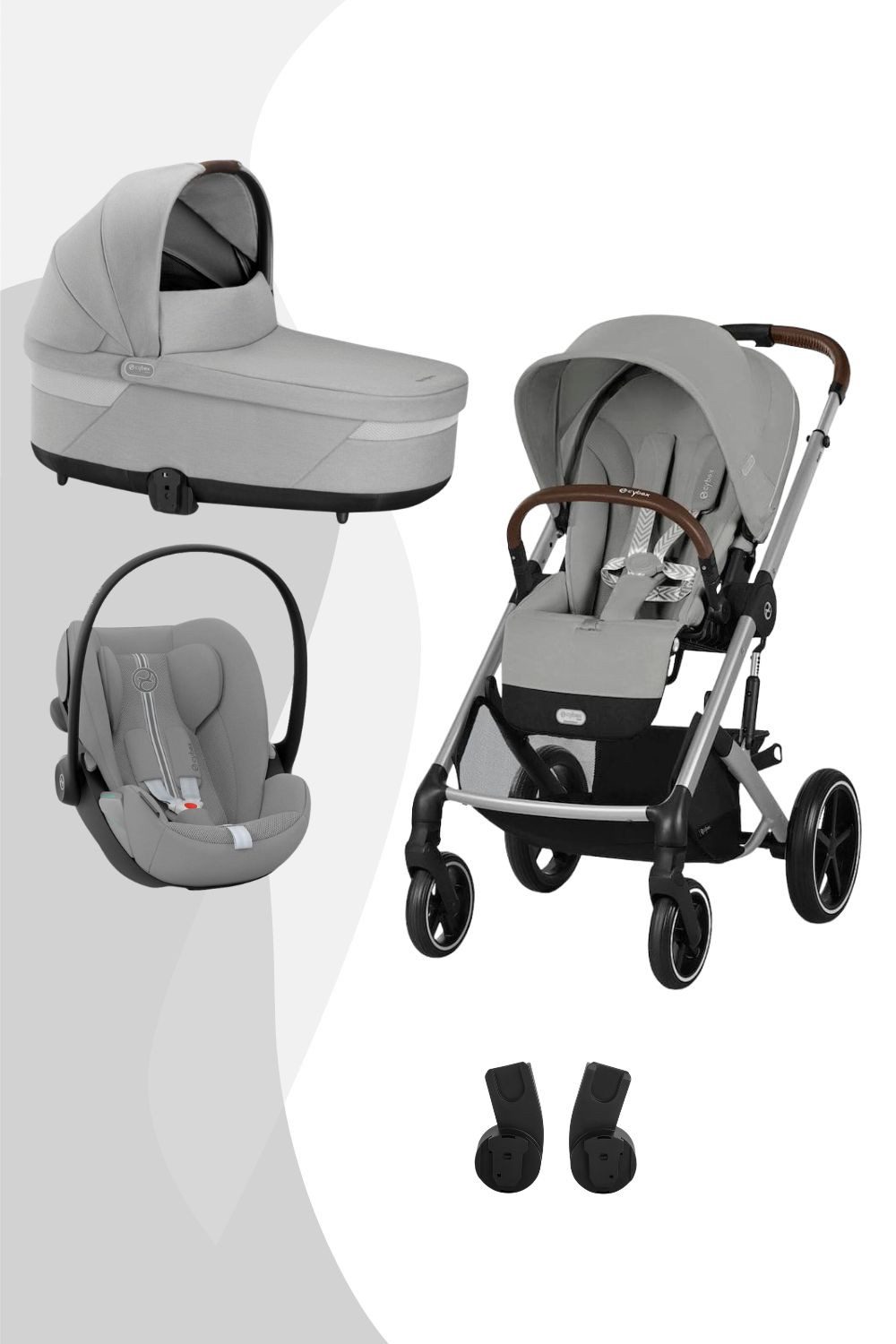 Cybex Kombi-Kinderwagen Balios S Lux Kinderwagen Travel-System Ease Plus S, inkl. Babywanne, Cloud G+ Babyschale und Adapter