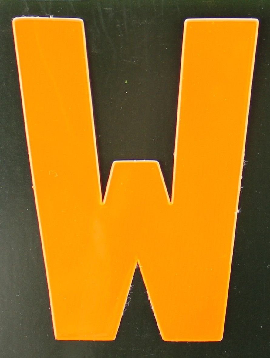 Aco Hausnummer Conacord Reflektierender Klebebuchstabe W orange W
