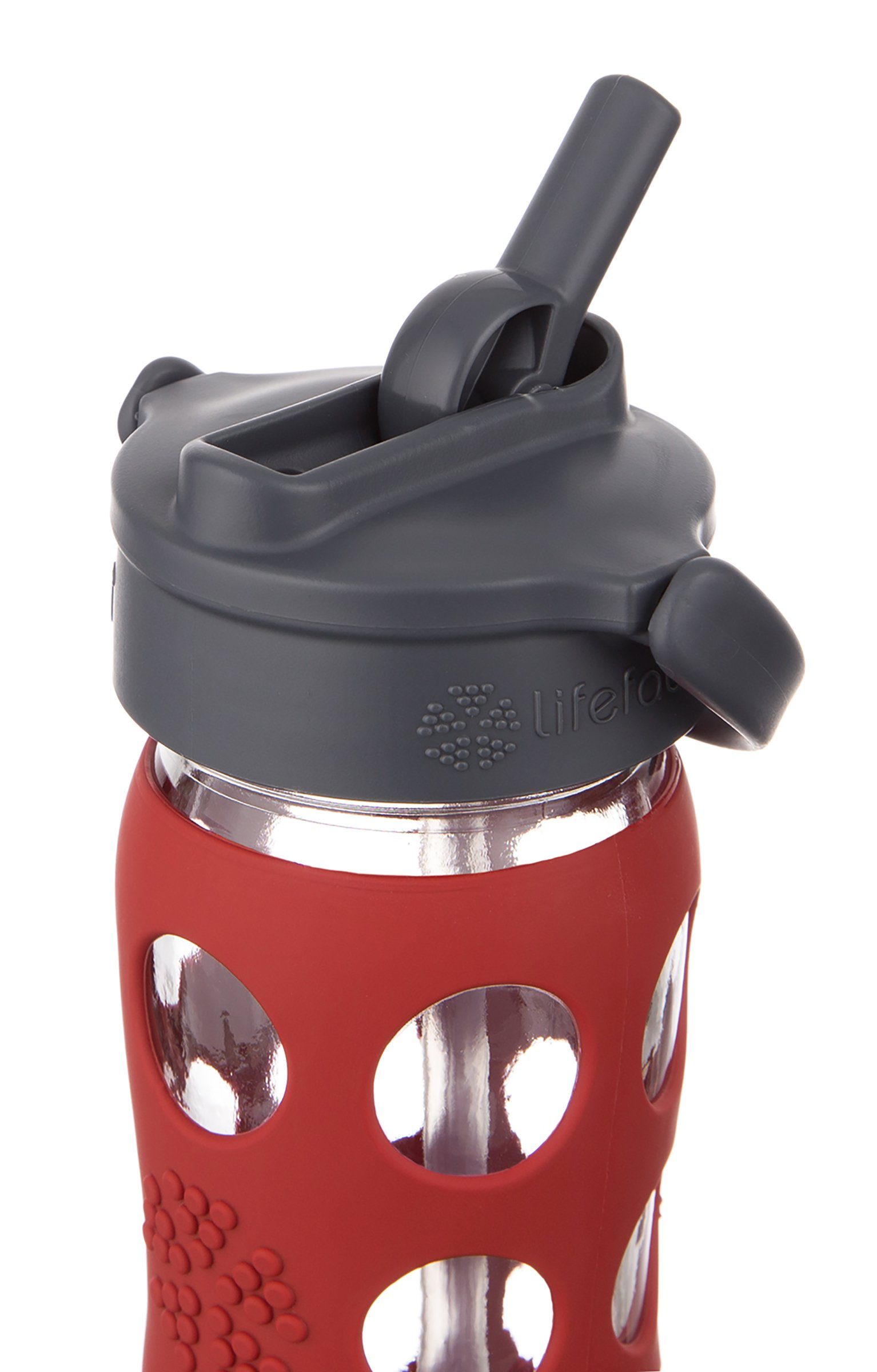 Lifefactory Babyflasche, mit Lifefactory Glas BPA-frei, Silikon-Schutzhülle, 475ml Trinkflasche
