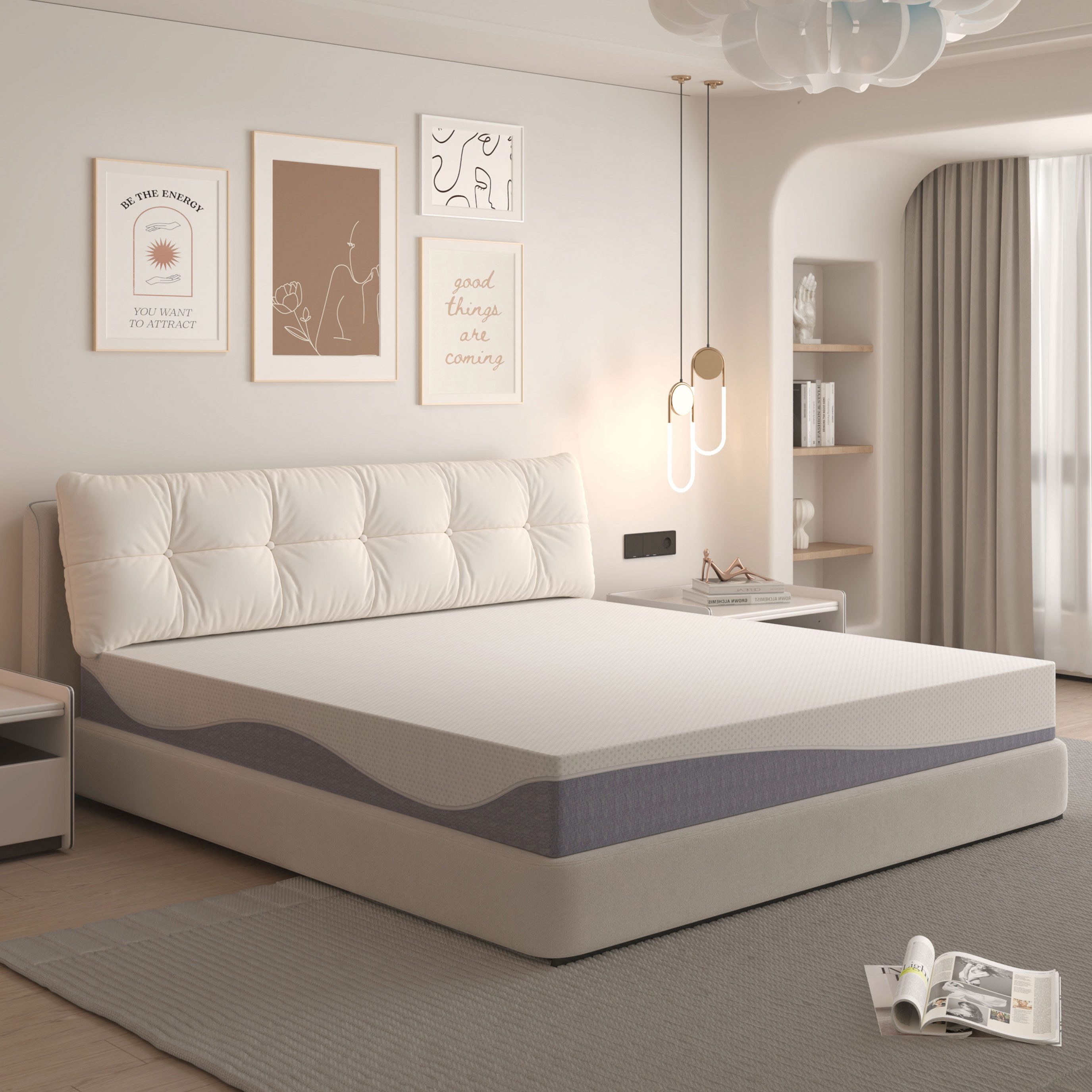 Komfortschaummatratze Matratze 90x200 120x200 140x200 160x200 180x200 cm, Odikalo, 20 cm hoch, (Schaummatratze Gemütliche Matratze mit mittlerer Härte Höhe 20 cm, grau und weiß, doppelseitig schlafend, H3, H4 Jacke abnehmbar)