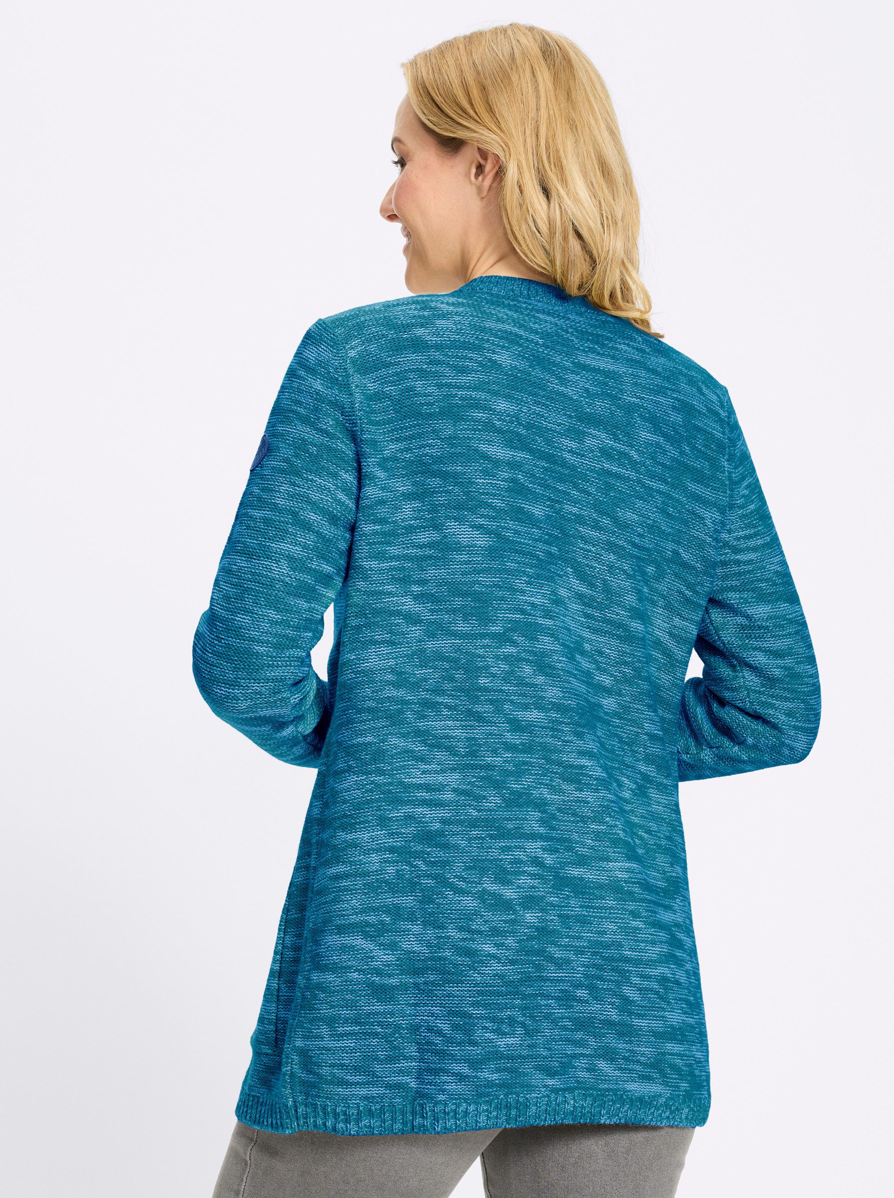 Sieh an! Strickjacke Long-Strickjacke Langarm Links-Strick