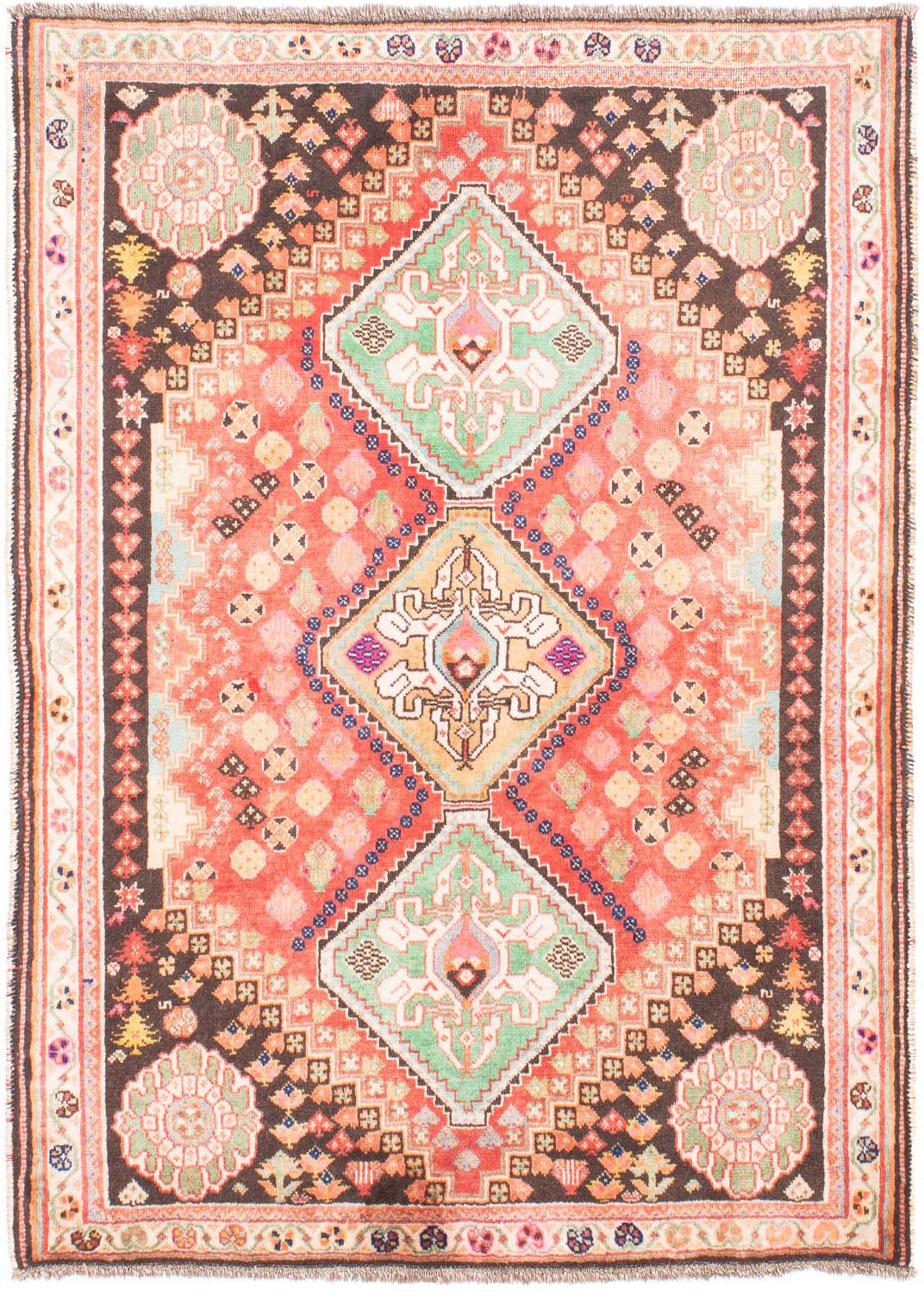 Orientteppich Perser - Nomadic - 10 162 mit Höhe: Handgeknüpft, rosa, mm, rechteckig, x Wohnzimmer, Einzelstück - 116 cm morgenland, Zertifikat