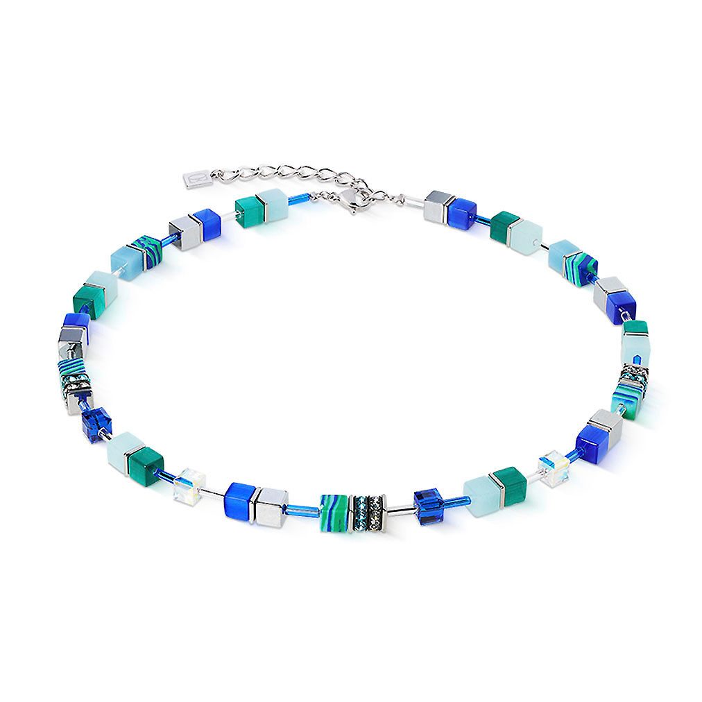 COEUR DE LION Collier Schmuck Edelstahl GeoCUBE® Duo Sparkling Ocean Würfel günstig online kaufen