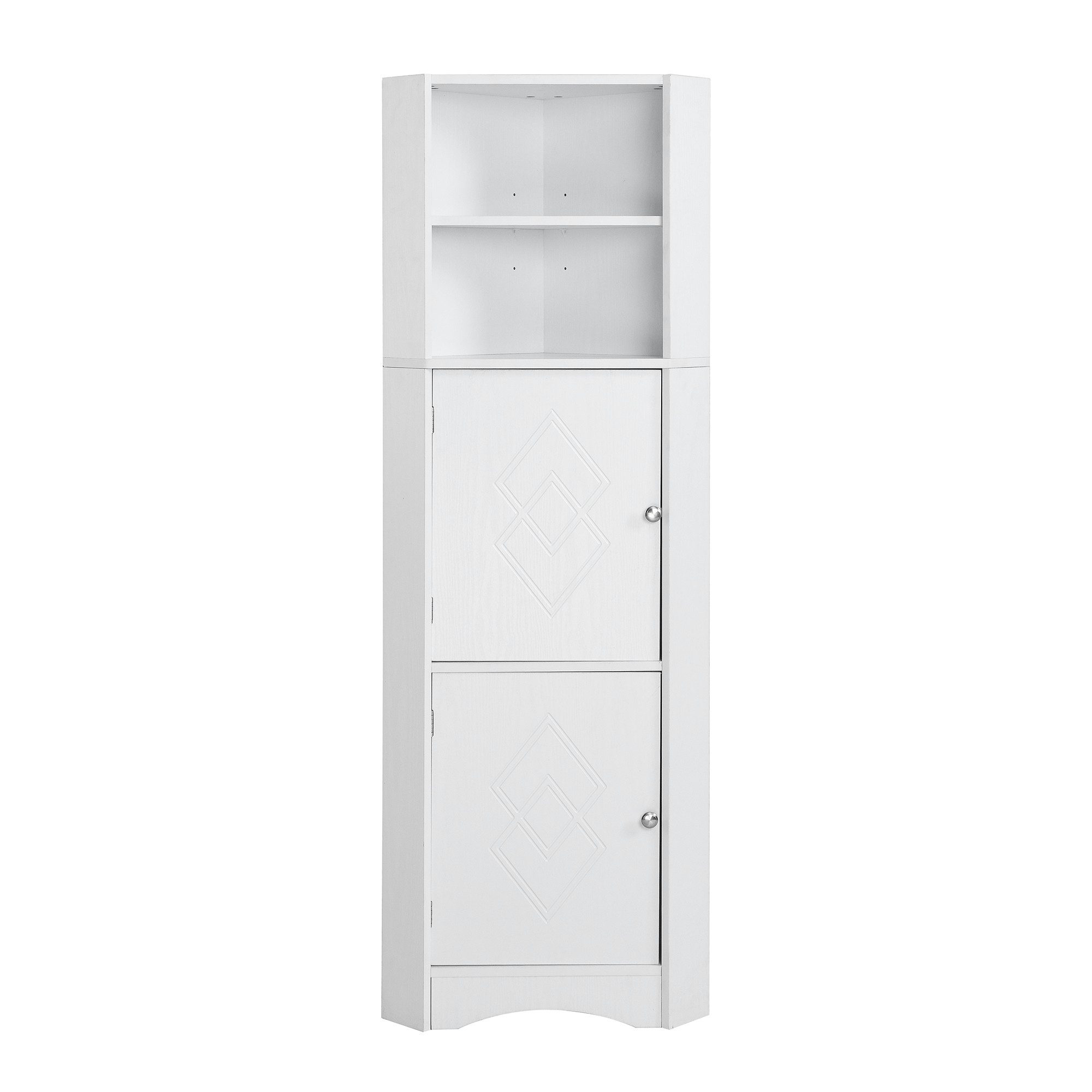 Merax Eckschrank mit Einlegböden,Badezimmerschrank,Badkommode,155cm