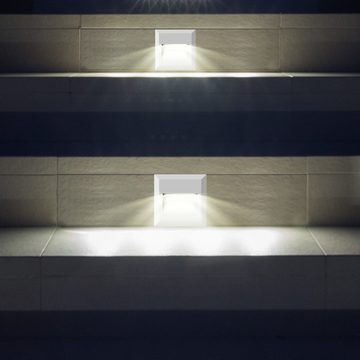 etc-shop LED Einbaustrahler, LED-Leuchtmittel fest verbaut, Neutralweiß, 10er Set Design LED Wand Beleuchtungen Terrasse Stufen Außen Strahler