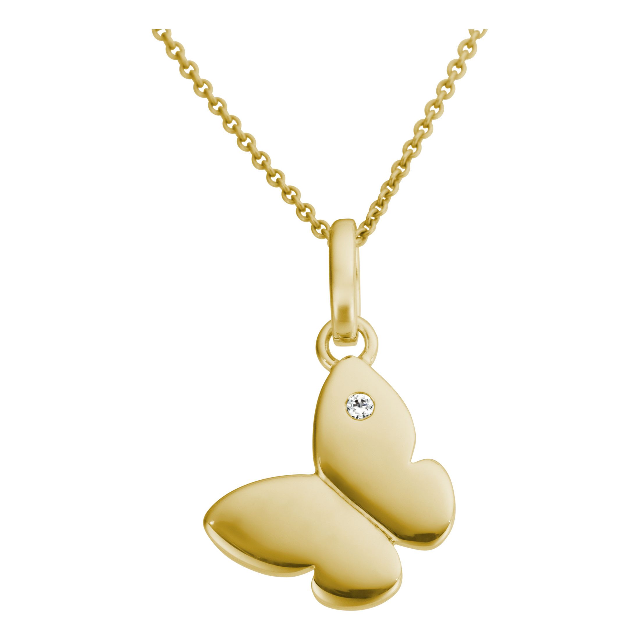 Firetti Kettenanhänger Schmuck Geschenk Gold 375 Halsschmuck Anhänger Schmetterling, mit Brillant