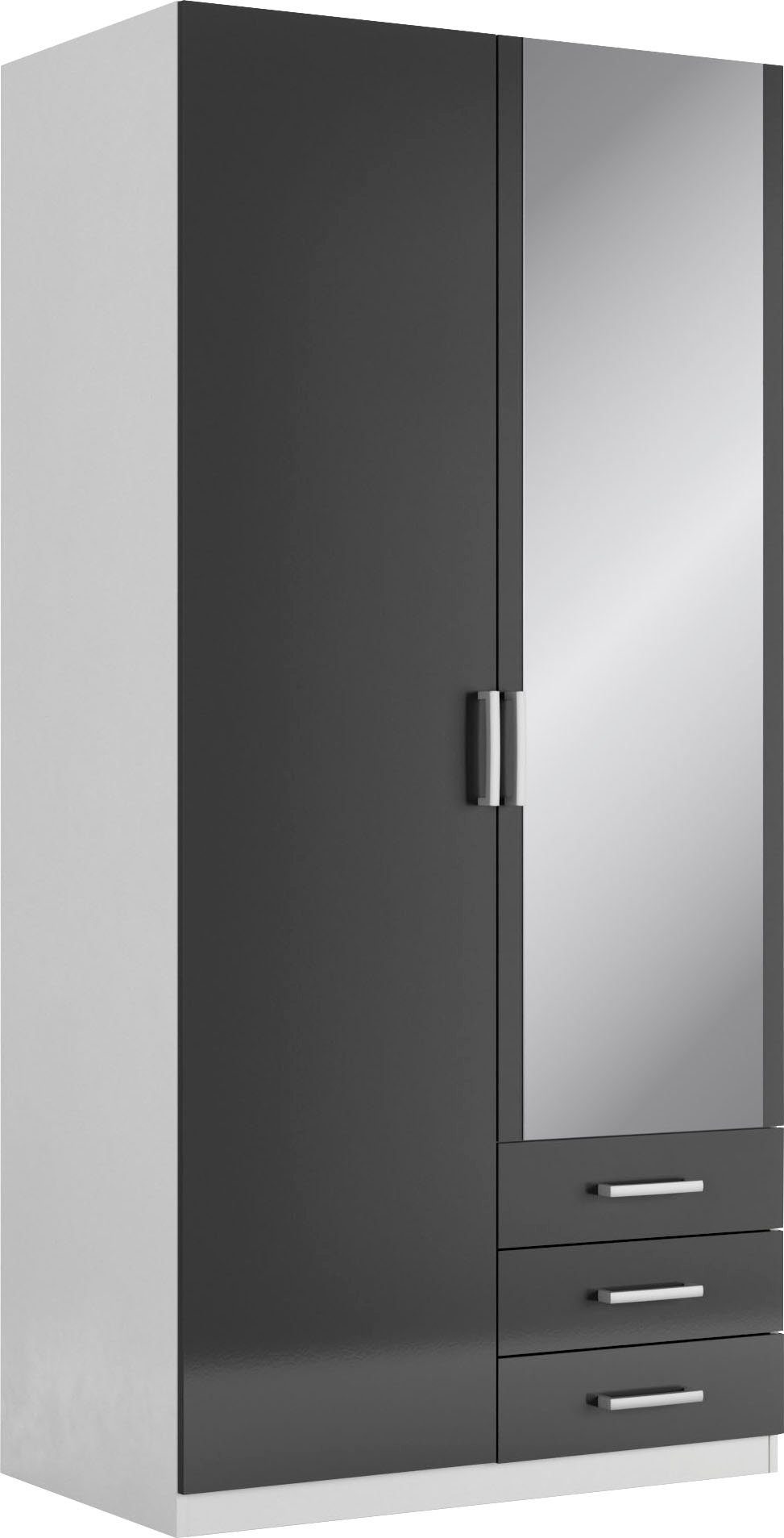 priess Kleiderschrank Amsterdam, viel Stauraum durch viele Schubkästen, Spiegeltüren Optional mit LED-Beleuchtung, Made in Germany