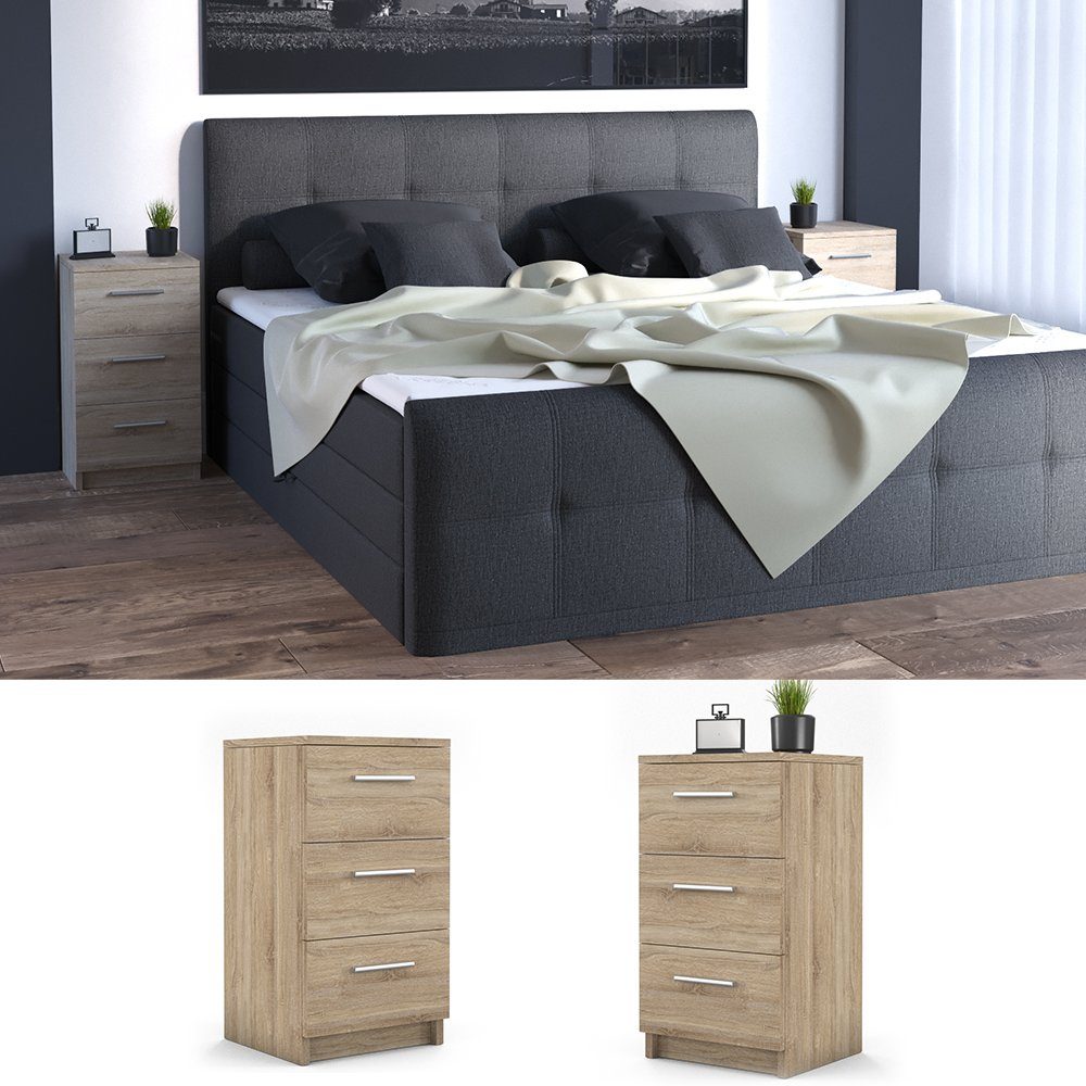 Vicco Nachtkommode, Sonoma, 38 x 66 cm (1 St), Platzsparend