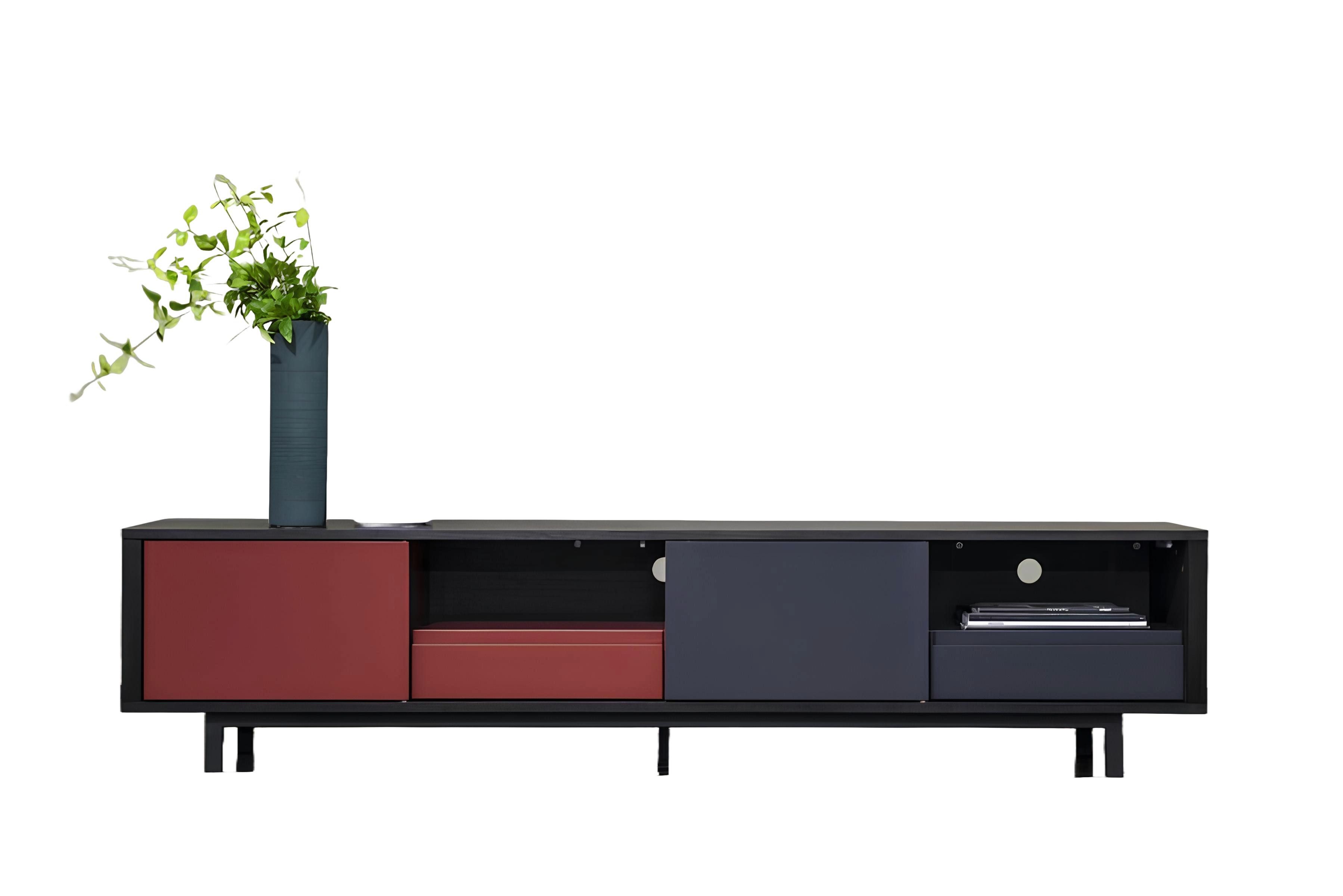 JVmoebel Sideboard Luxus Lowboard in Rot mit stilvollen Regalen und Stauraum (Sideboard), Made in Europa