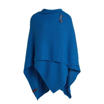 Knit Factory Strickponcho Jazz Poncho capes One Size Glatt Dunkelblau (1-tlg) modern Strickware Strickartikel Poncho