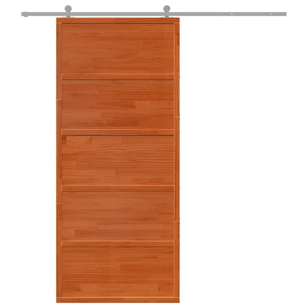 vidaXL Schiebetür Scheunentür Wachsbraun 90x208 cm günstig online kaufen