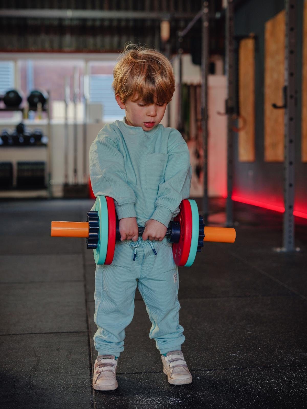 FitKidz Kurzhantel Kinder Kurzhantel Fitness Spielzeug Geschenkidee, (Set, mit Hantel, 4 Platten, 2 Sicherungsmuttern)