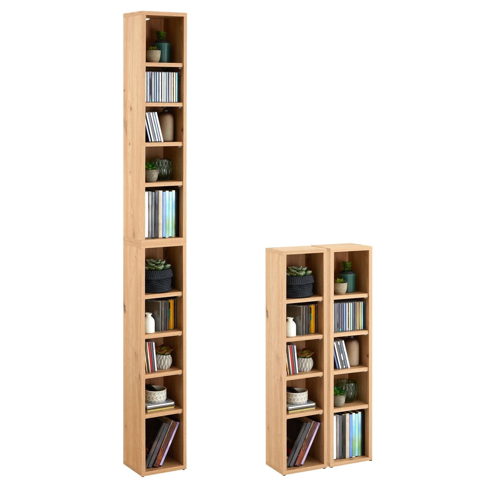 CARO-Möbel CD-Regal CHART, Medienregal aus 2 Modulen, Medien Aufbewahrung b günstig online kaufen