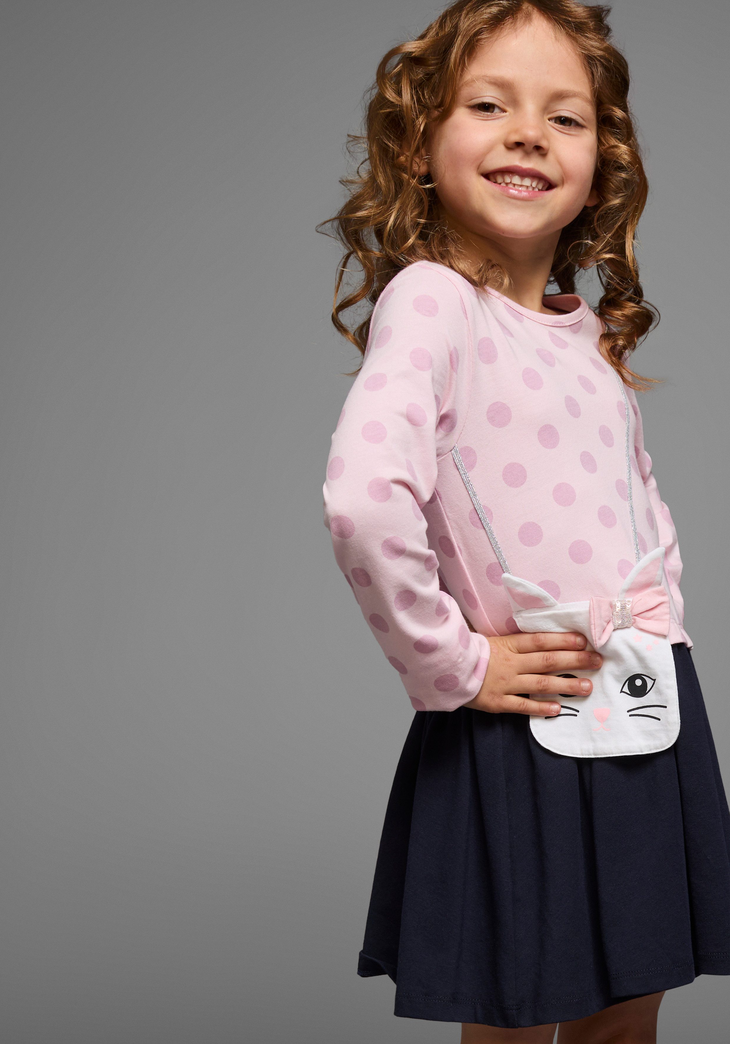 KIDSWORLD Jerseykleid für kleine Mädchen ideal für festliche Anlässe, kniefreie Länge