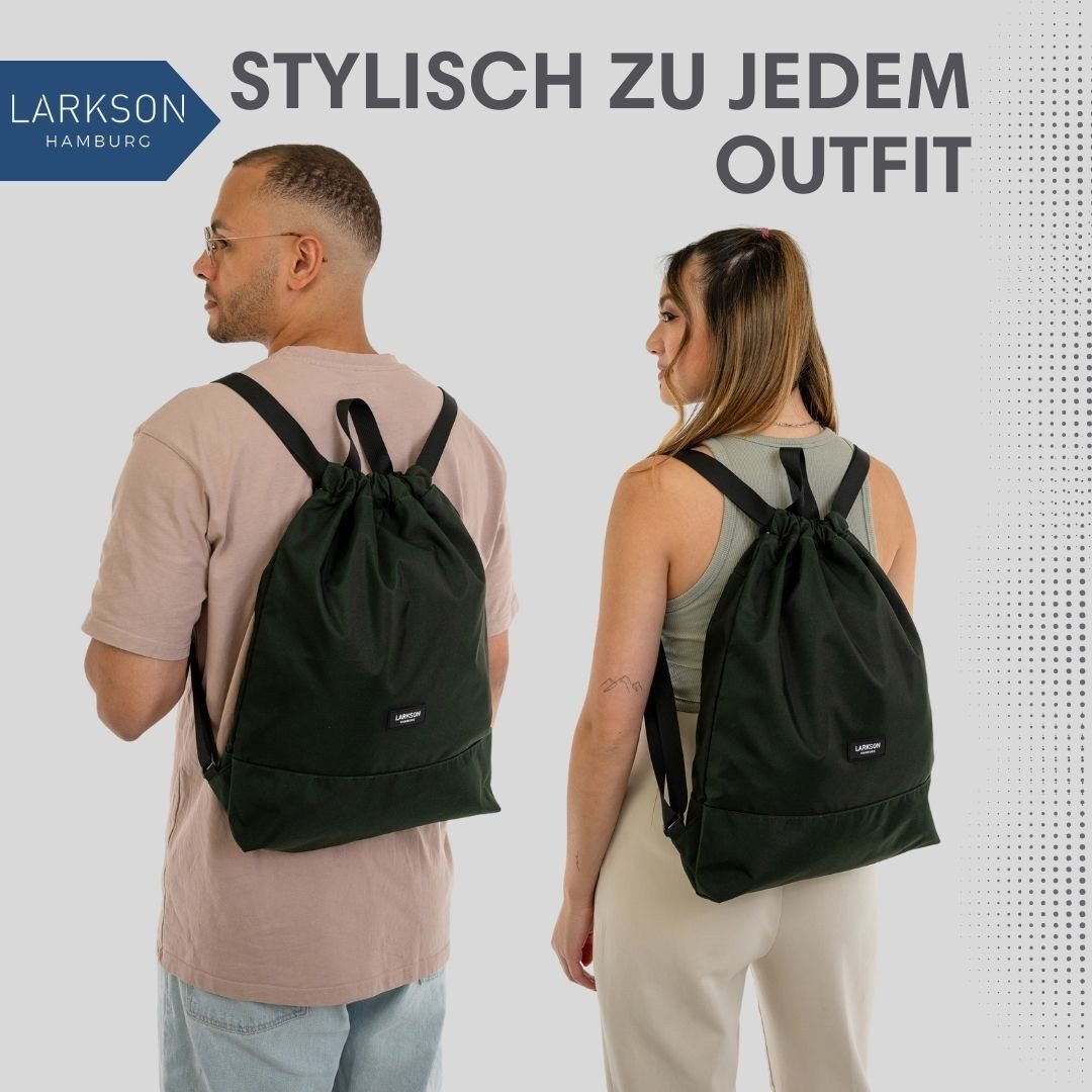 LARKSON Turnbeutel No 7 Turnbeutel Damen Herren (1-tlg), Sporttasche, Anti Diebstahl Seitentasche, Wasserabweisend