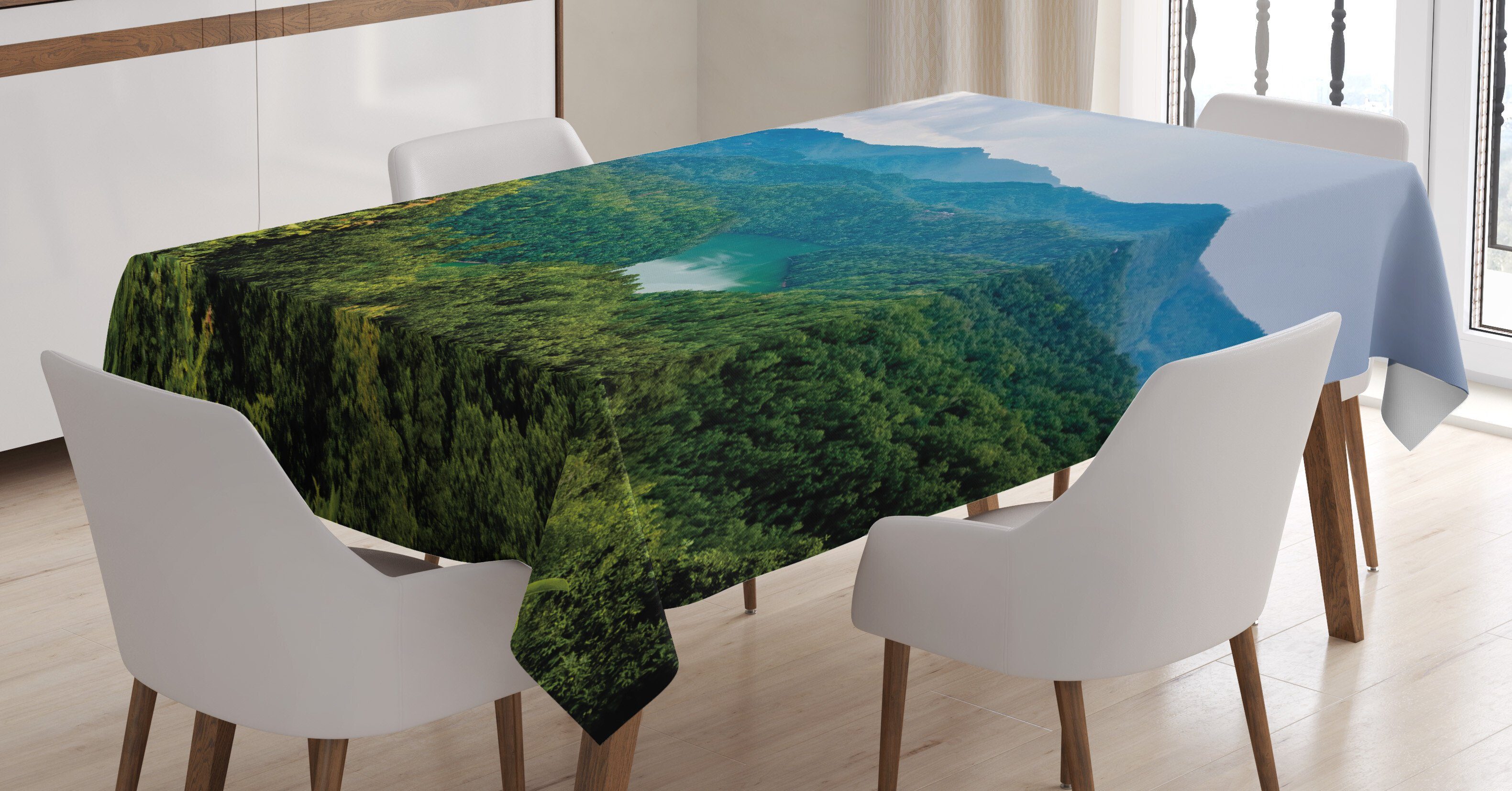 Foto den Waschbar Tischdecke Abakuhaus Für Appalachian geeignet Landschaft Farben, Aerial Bereich Klare Außen Farbfest