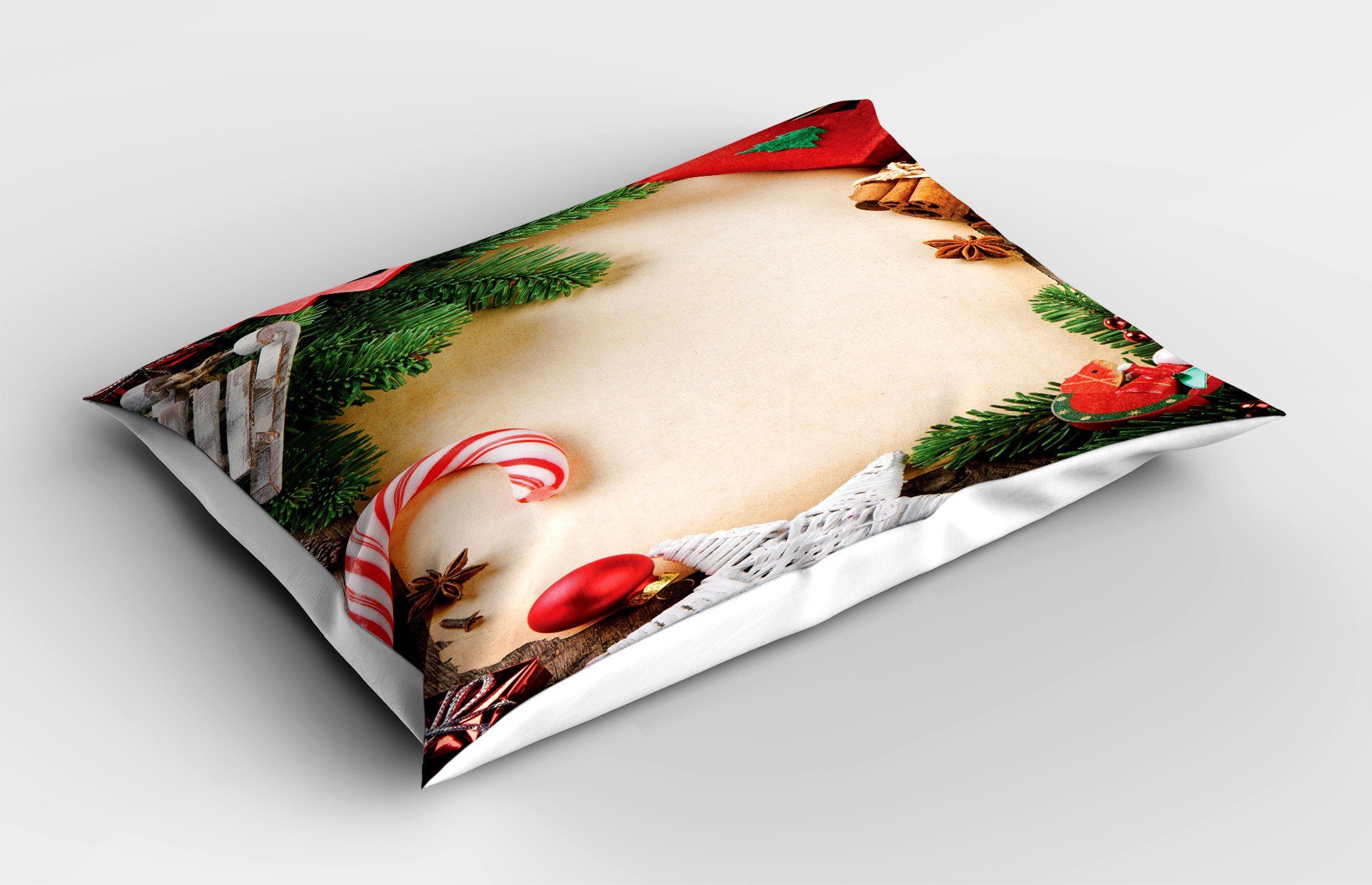 Kissenbezug, Kissenbezüge King (1 Cane Size Candy Weihnachten Gedruckter Dekorativer Stück), Standard Cinnamon Abakuhaus