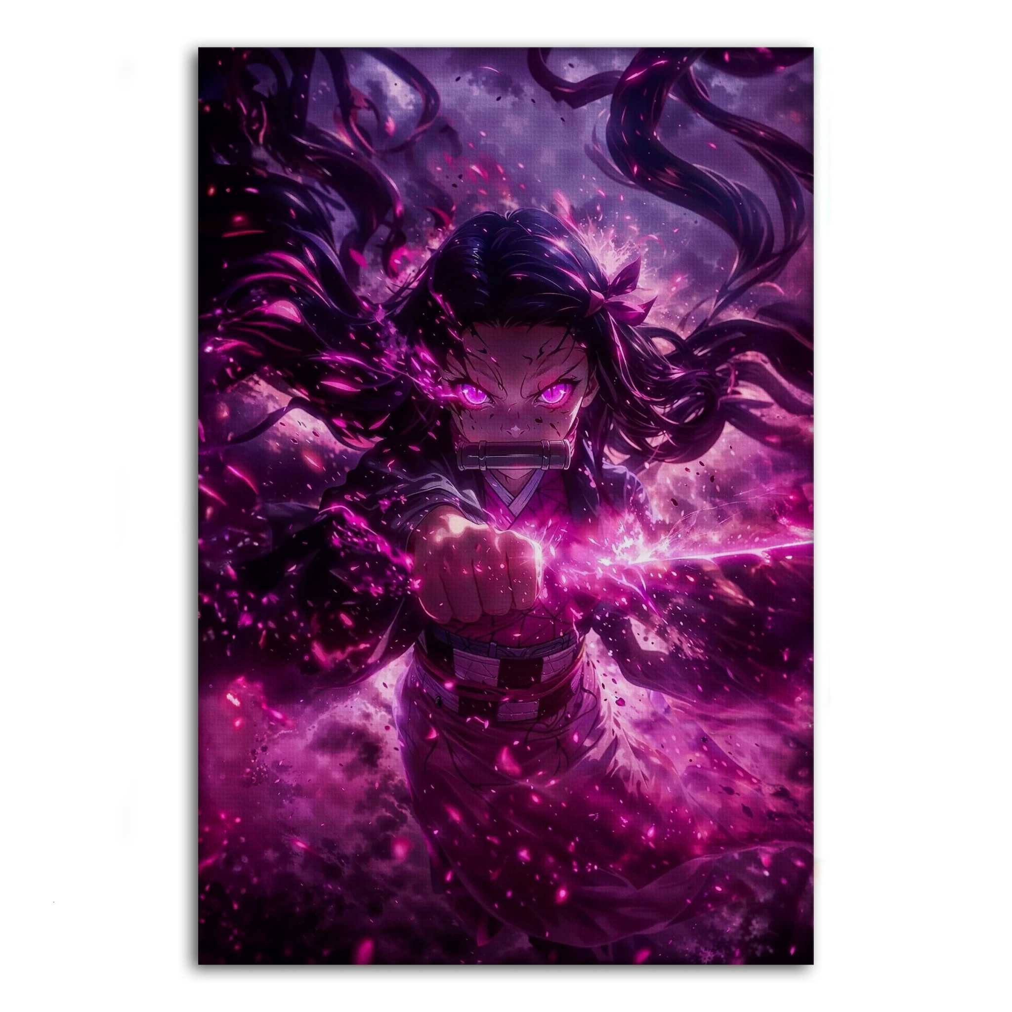 Wanddekoobjekt Nezuko Rage - Demon Slayer - Anime Leinwandbild