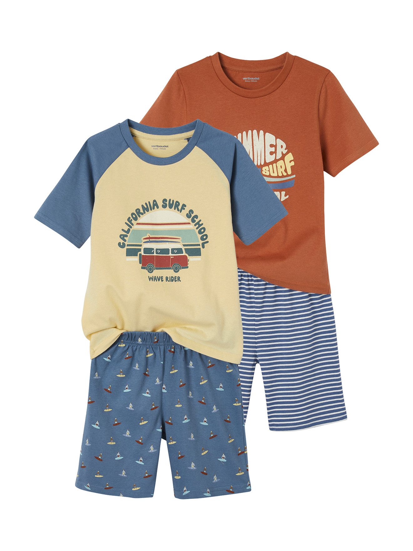 Schlafanzug 2er-Pack kurze Jungen Schlafanzüge SUMMER SURF