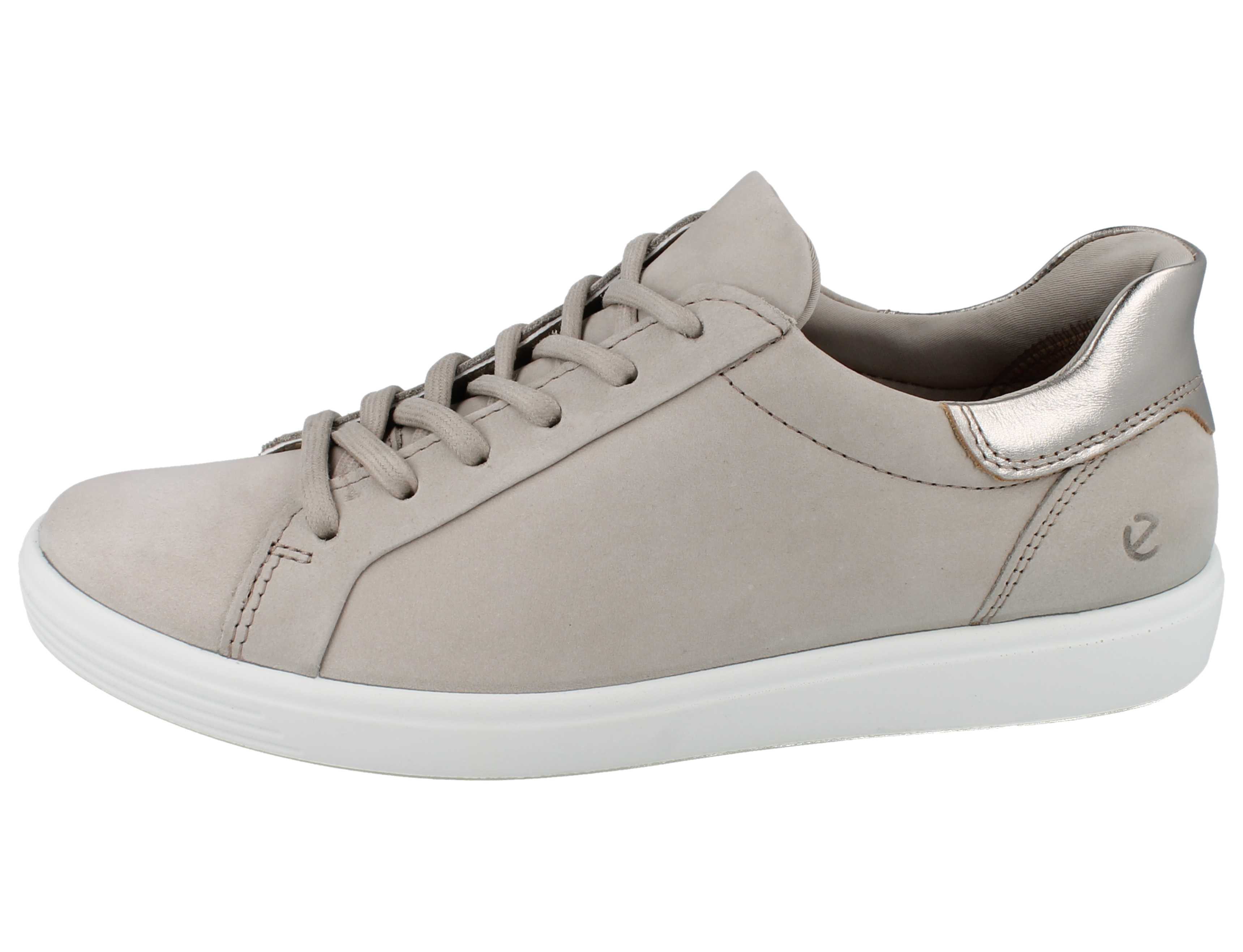 Ecco ECCO Soft 7 W Damen Sneaker beige gold Nubukleder - Größe: 38 Schnürschuh Wechselfußbett