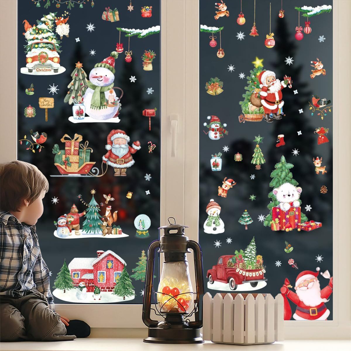EXTSUD Fensterbild Weihnachtsaufkleber, wiederverwendbar, selbstklebend, We günstig online kaufen