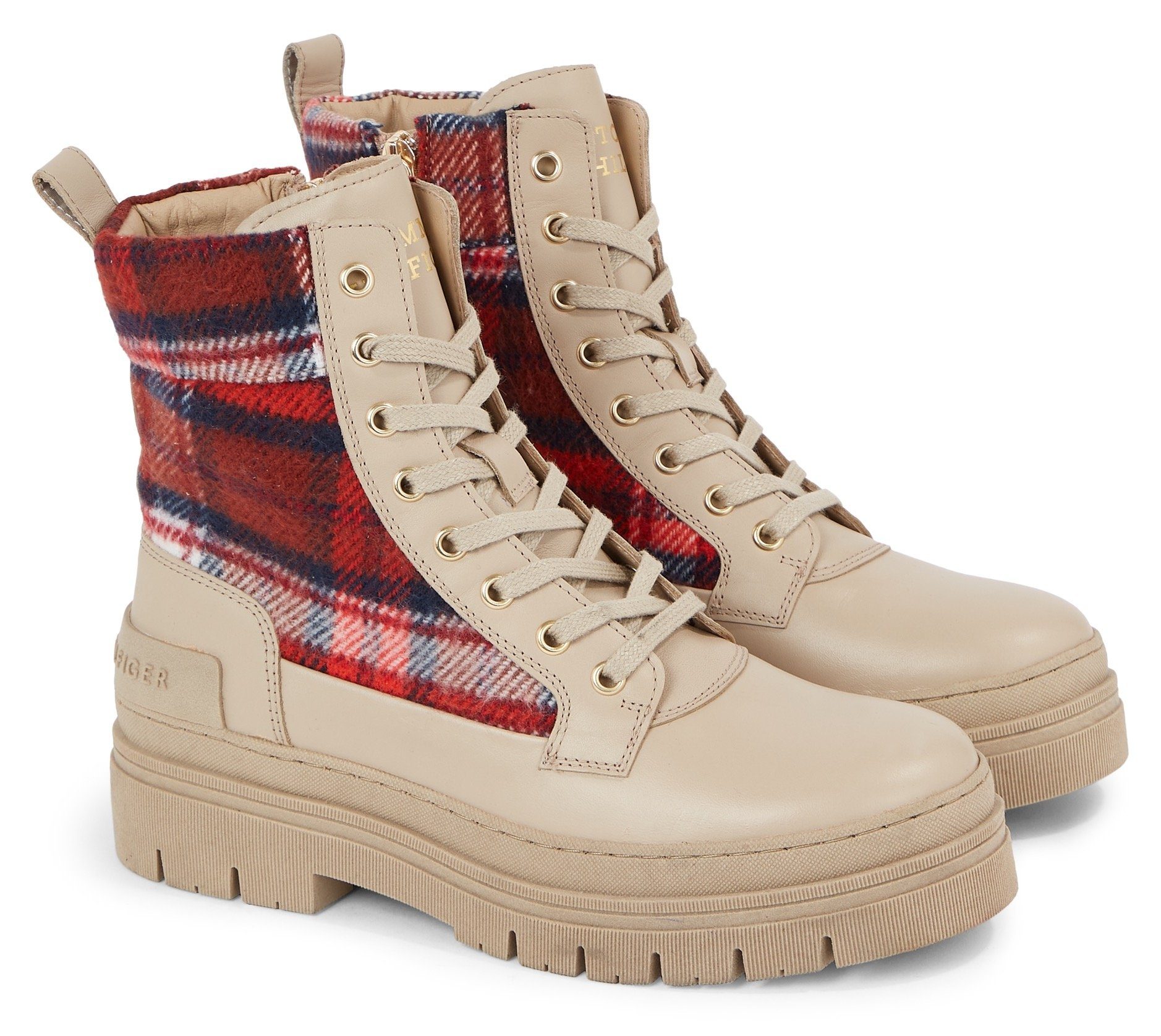 Tommy Hilfiger FEMININE TARTAN LACE UP BOOTIE Schnürstiefelette mit coolem  Karo-Muster