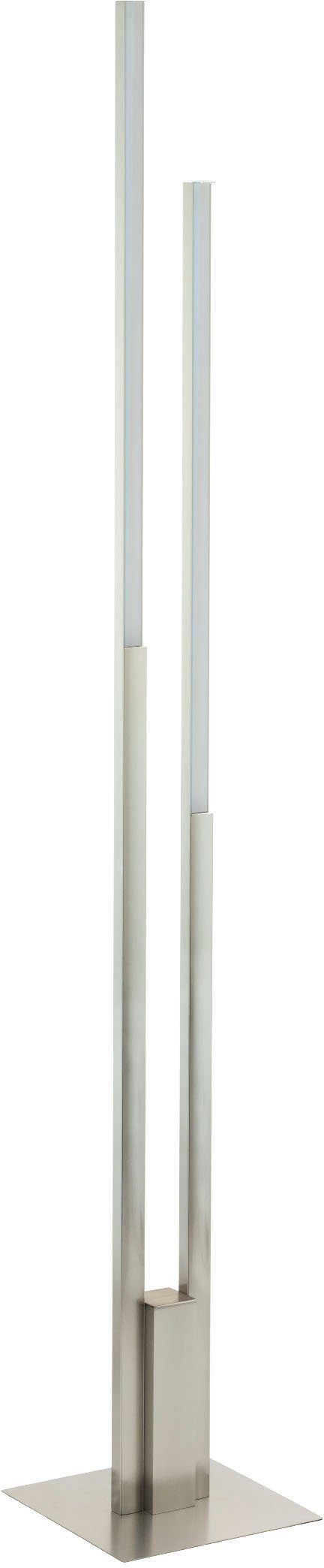 EGLO Stehlampe FRAIOLI-Z, LED fest integriert, warmweiß - kaltweiß, Stehleuchte in nickel aus Alu - 2X17W - warmweiß - kaltweiß | Standleuchten