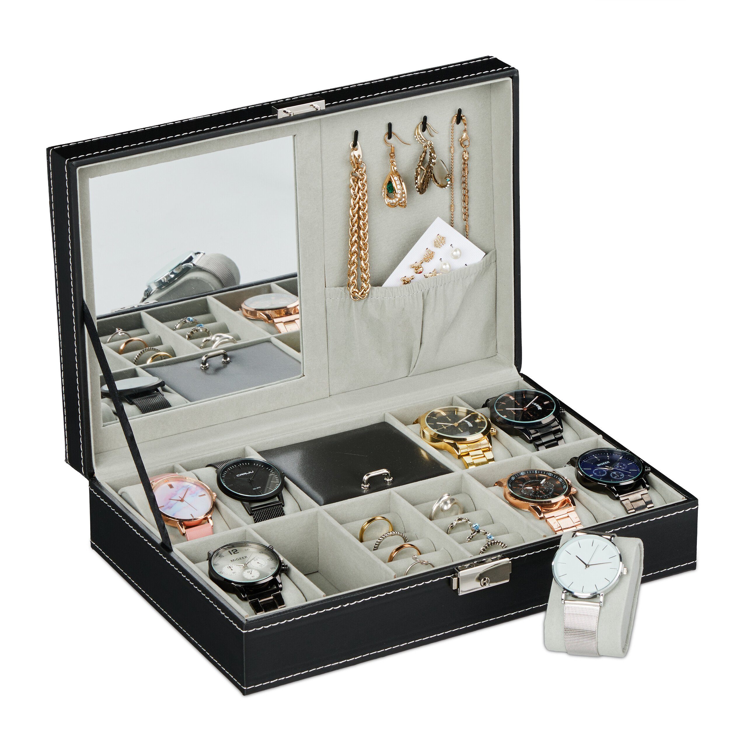 Uhrenbox Schwarze Uhrenbox für 8 Uhren