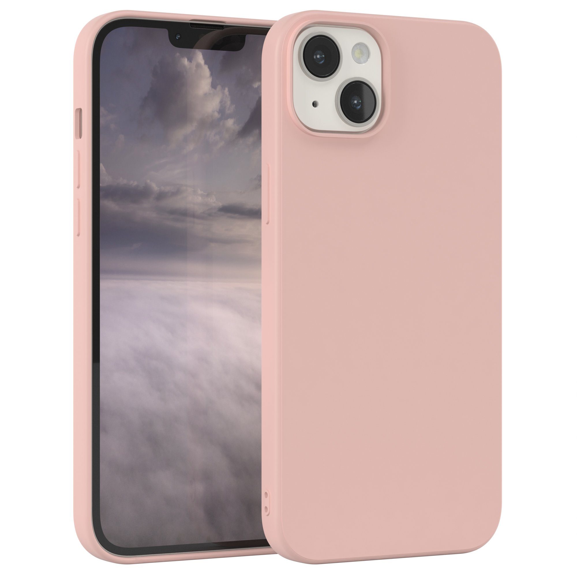 EAZY CASE Handyhülle für Apple iPhone 14 Plus Hülle Silikon 6,7 Zoll, Hülle mit Kameraschutz Bumper Case silikonschutzhülle Rosa / Altrosa
