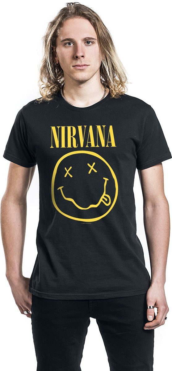 Nirvana Print-Shirt NIRVANA T-SHIRT Herren grau oder Schwarz L XL XXL