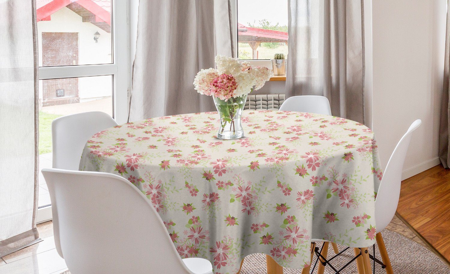 Abakuhaus Blumen Kreis Dekoration, Esszimmer Tischdecke Küche Tischdecke Abdeckung Blumenarrangements für