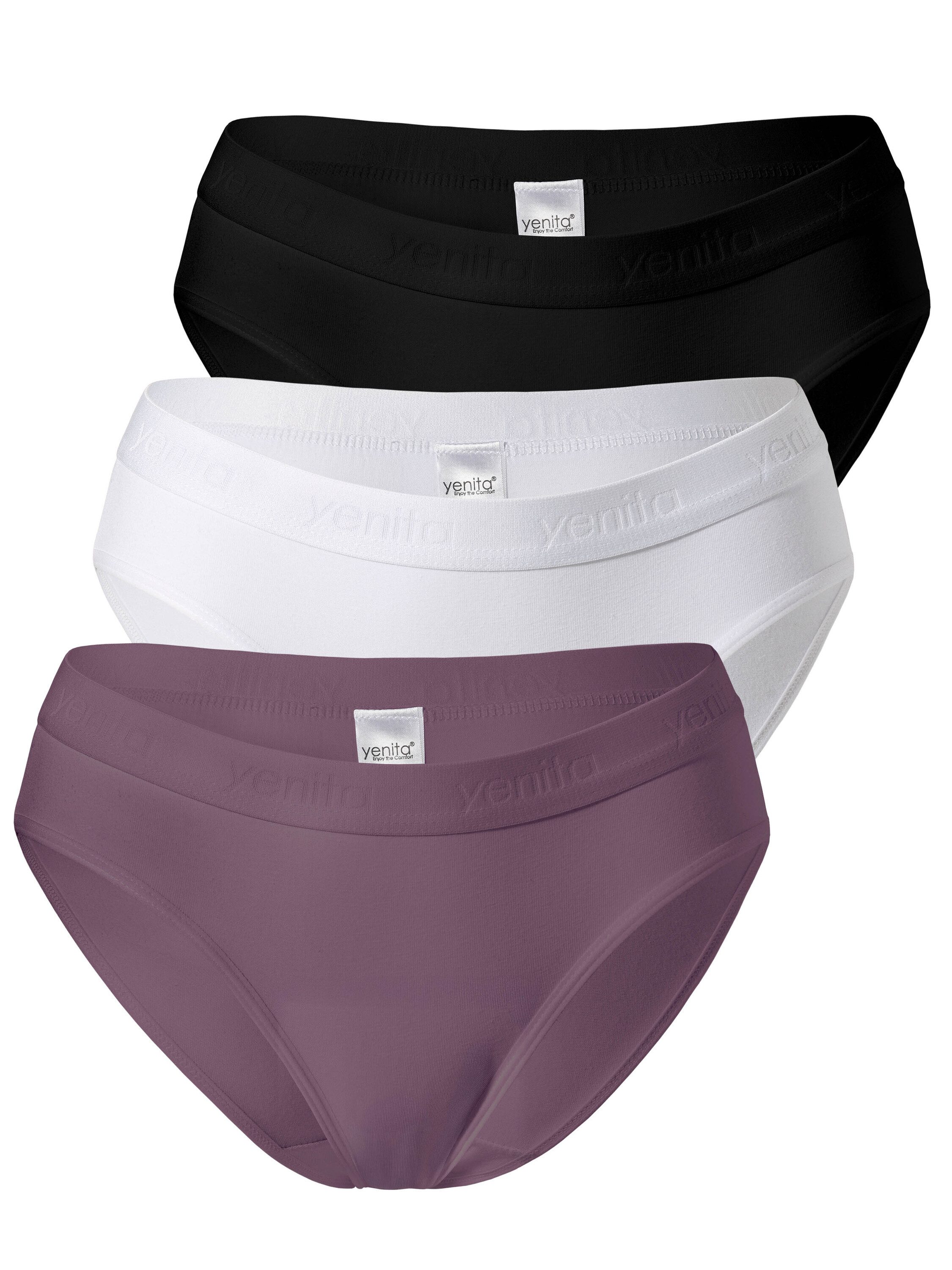 Yenita® Bikinislip Damen Slips mit elastischem Logobund (3-St) in angenehme günstig online kaufen