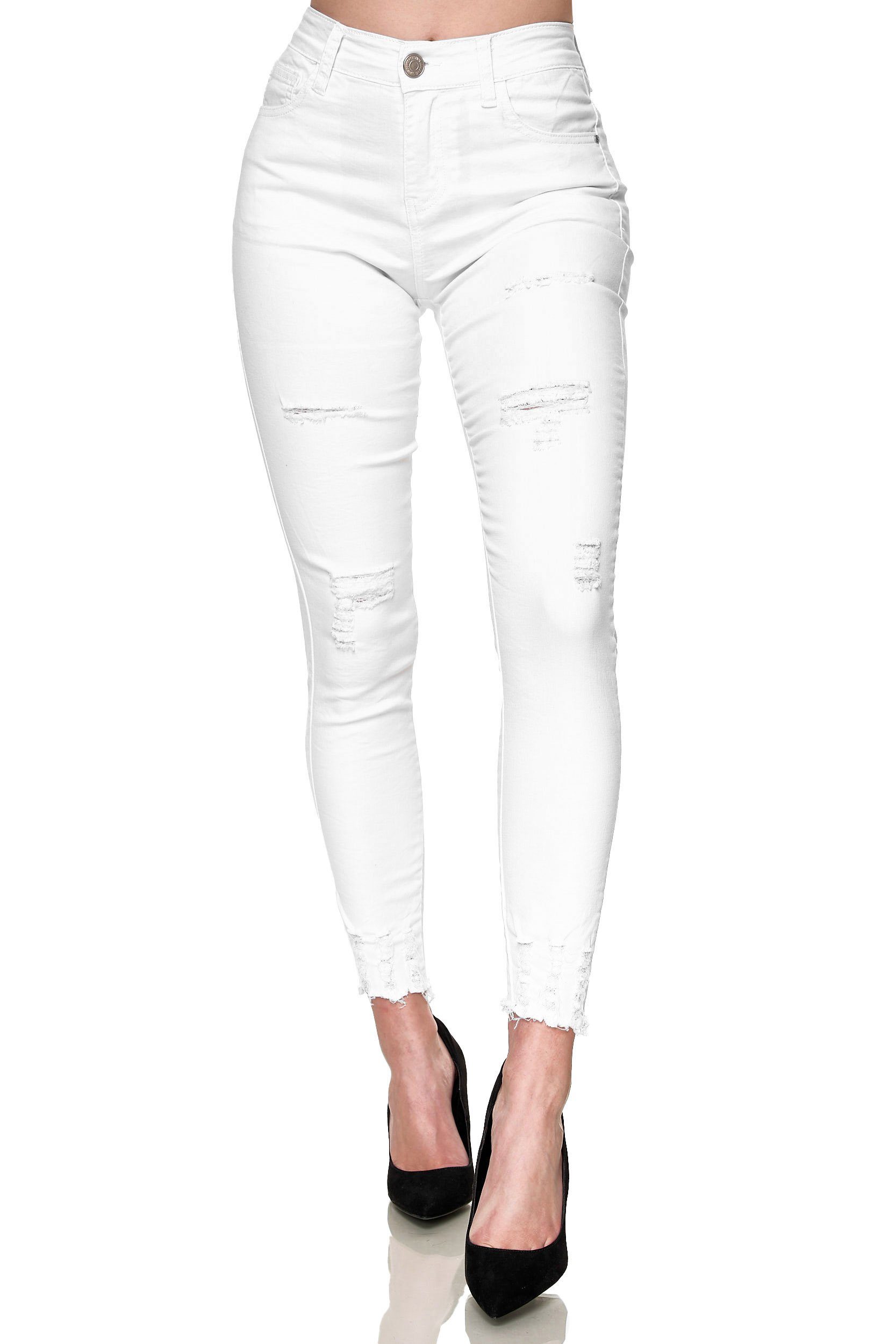 Elara High-waist-Jeans Elara Damen Jeans High Waist Destroyed (1-tlg)