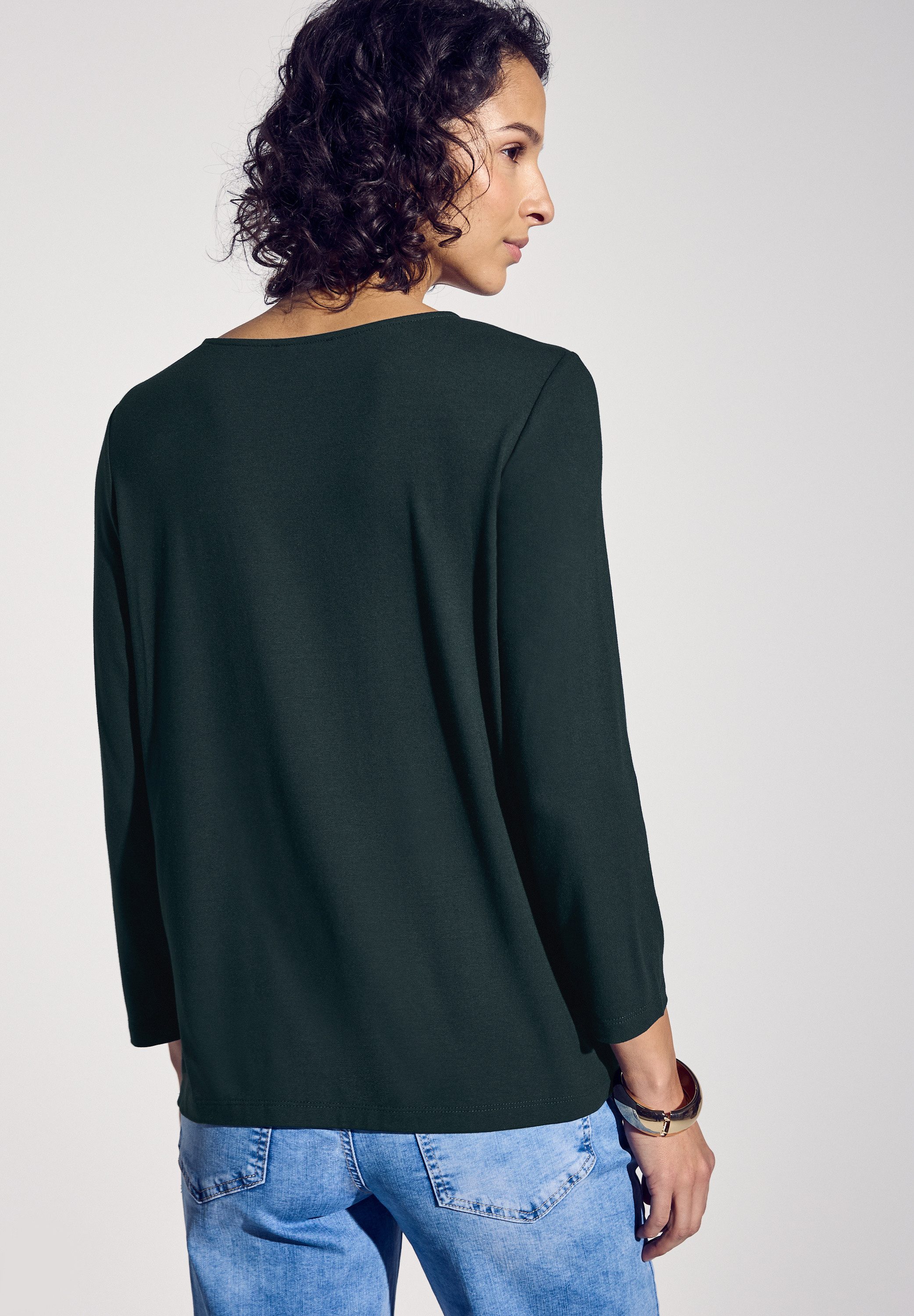 STREET ONE 3/4-Arm-Shirt mit Cut-Out Ausschnitt günstig online kaufen