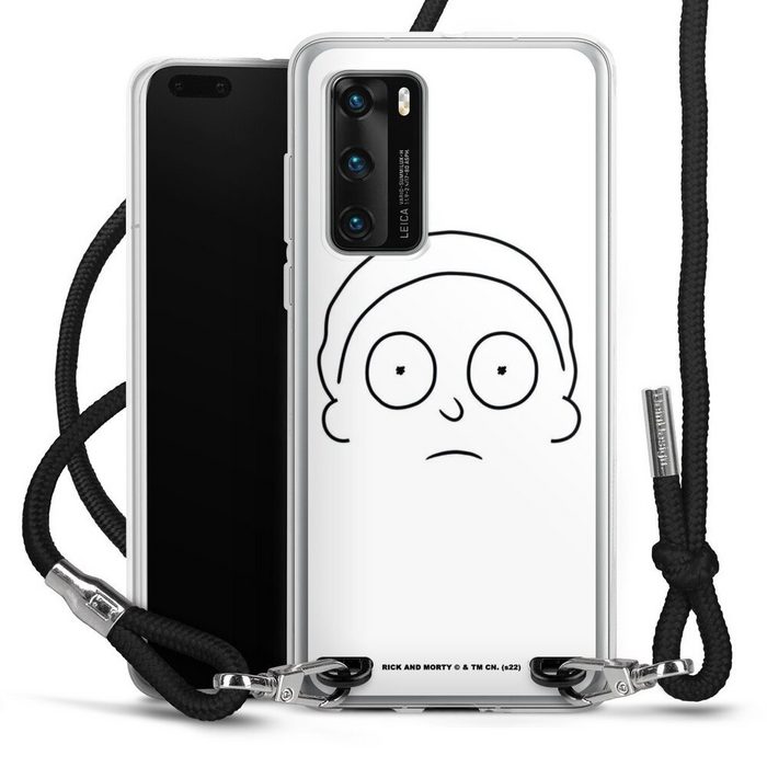 DeinDesign Handyhülle Rick & Morty Serienmotiv Fanartikel Morty Line Art Huawei P40 Handykette Hülle mit Band Case zum Umhängen Cover mit Kette