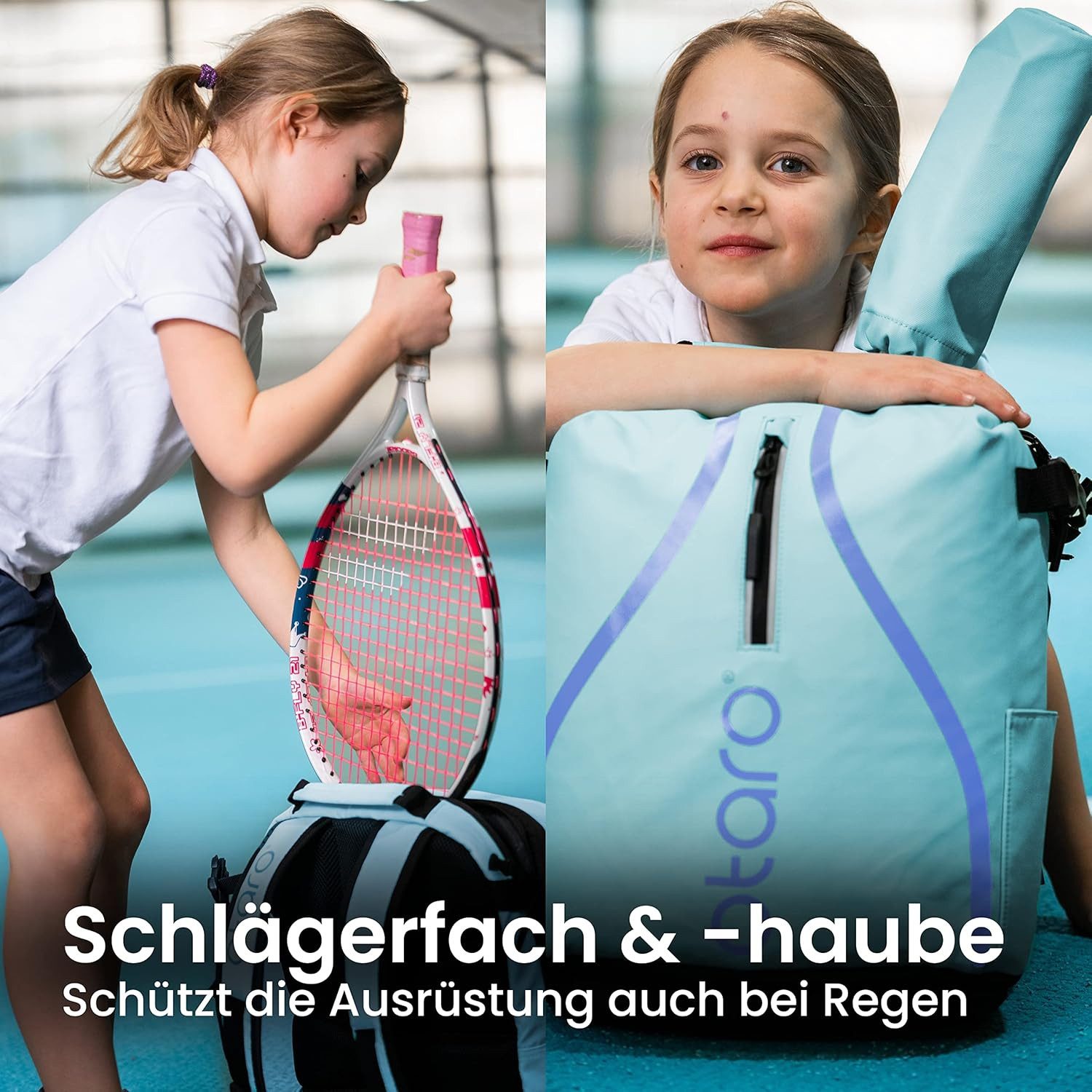 Otaro Tennisrucksack Kinder Tennisrucksack mit Schuhfach, Kids 19L