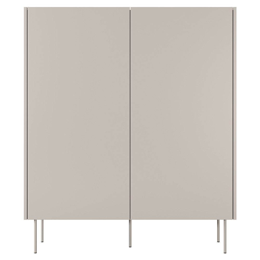Lomadox Highboard DELFT-141, in kaschmir und Eiche, 120 cm breit, versteckte Schubladen